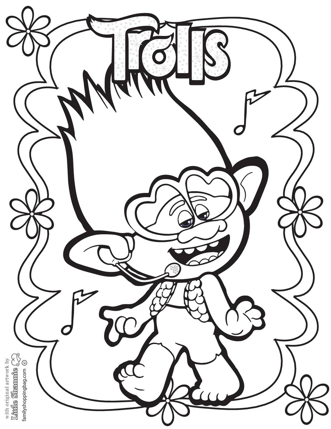 Printable Troll Coloring Pages Printable Troll Coloring Pages