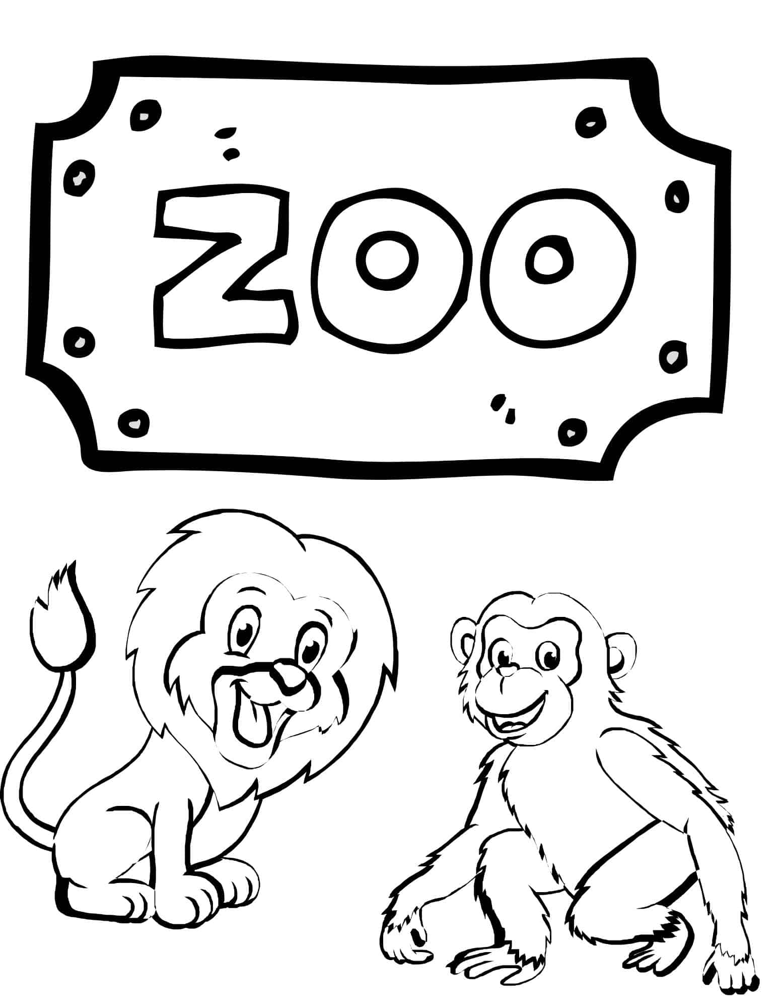 Free Printable Zoo Animal Coloring Pages