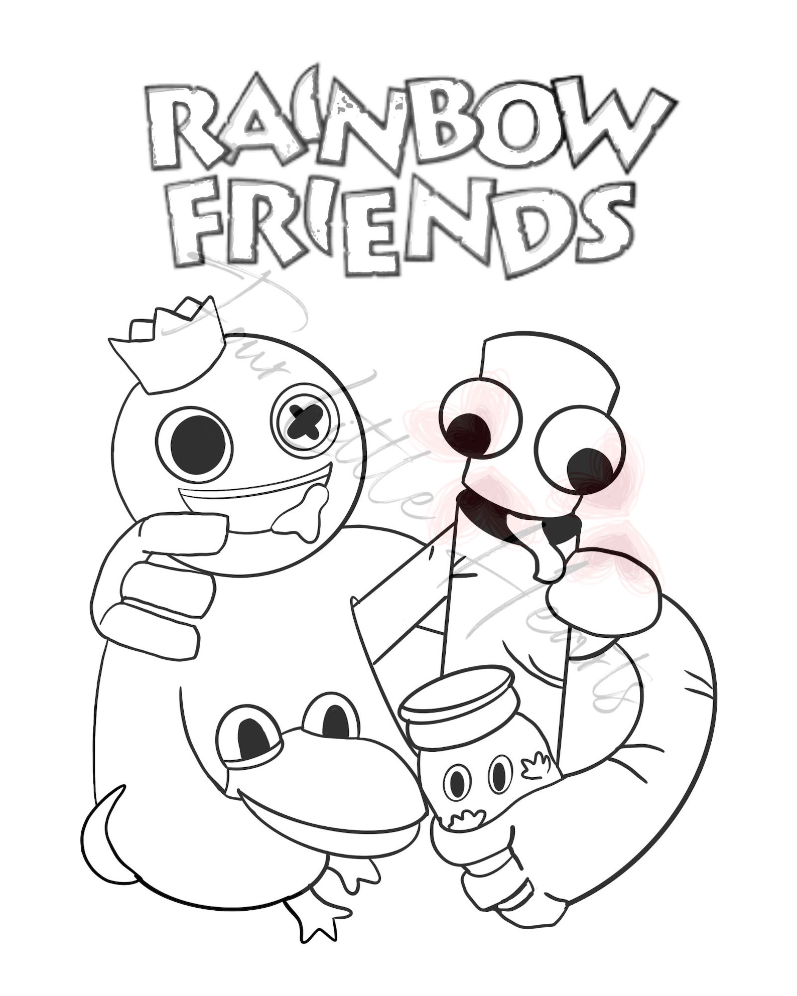 Rainbow Friends Coloring Pages Printable Rainbow Friends Coloring Pages Printable