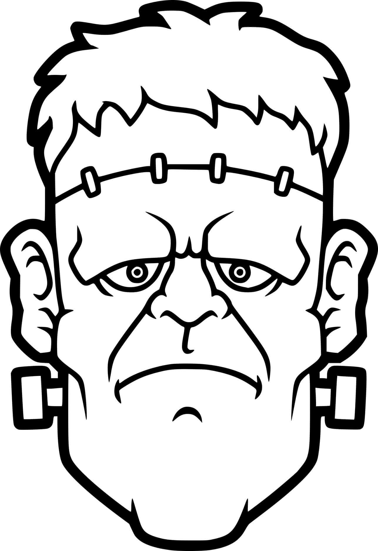 Realistic Frankenstein Head Coloring Pages Coloring Cool