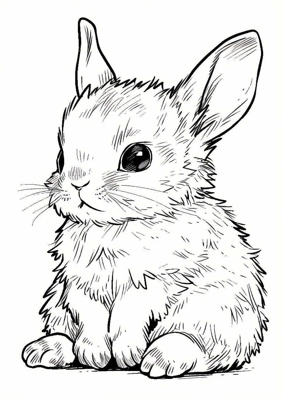 Realistic Rabbit Coloring Pages Realistic Rabbit Coloring Pages