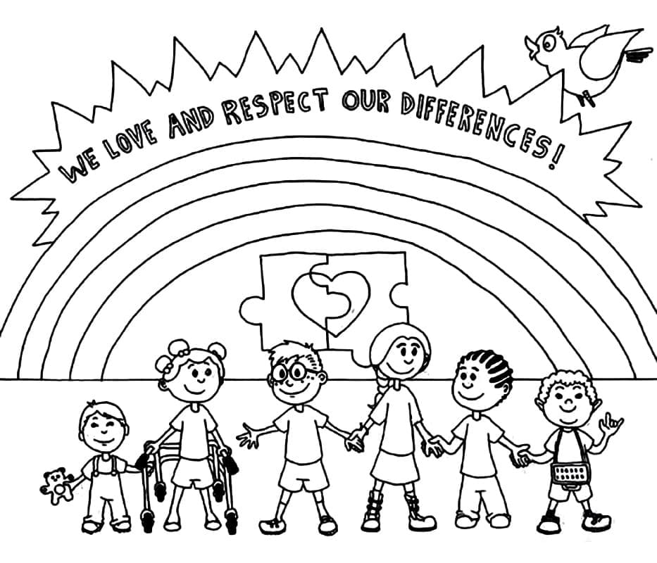 Respect Our Differences Coloring Page Free Printable Coloring Pages