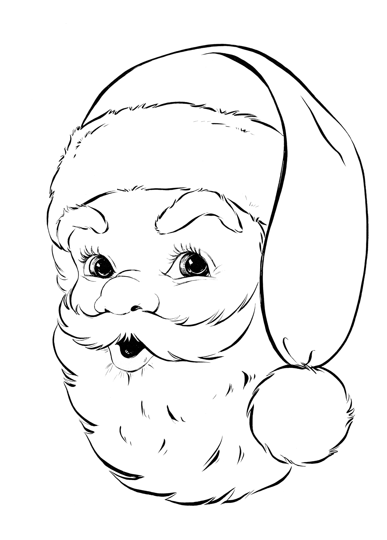 Retro Santa Coloring Page The Graphics Fairy Retro Santa Coloring Page The Graphics Fairy