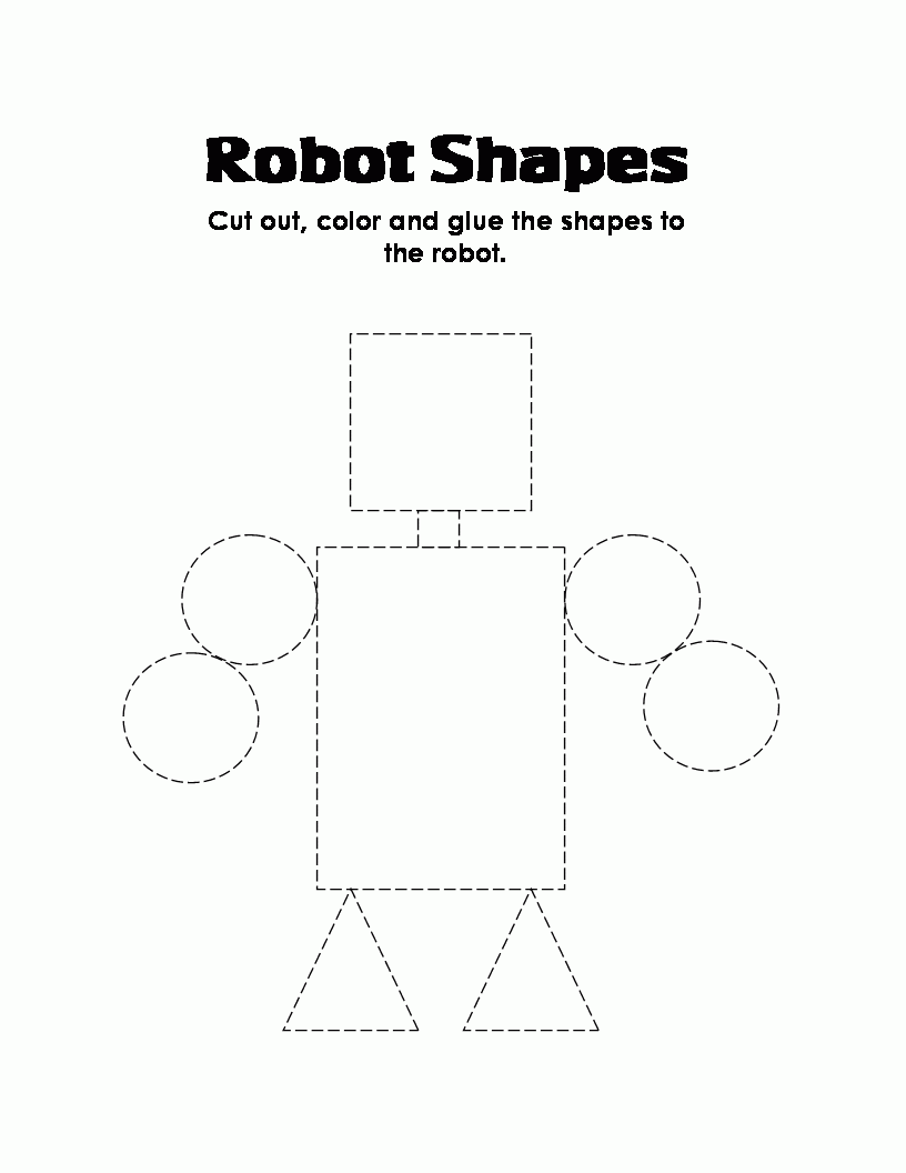 Robot Shape Worksheet For Preschool Robot Shape Worksheet For Preschool