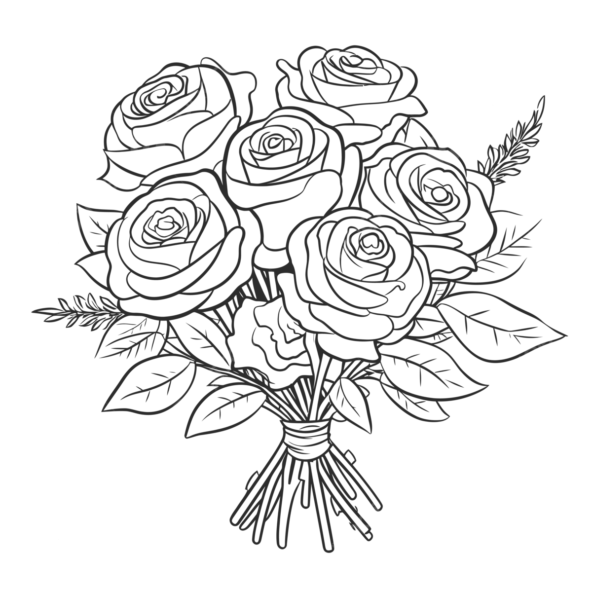 Rose Bouquet Coloring Pages Rose Bouquet Coloring Pages
