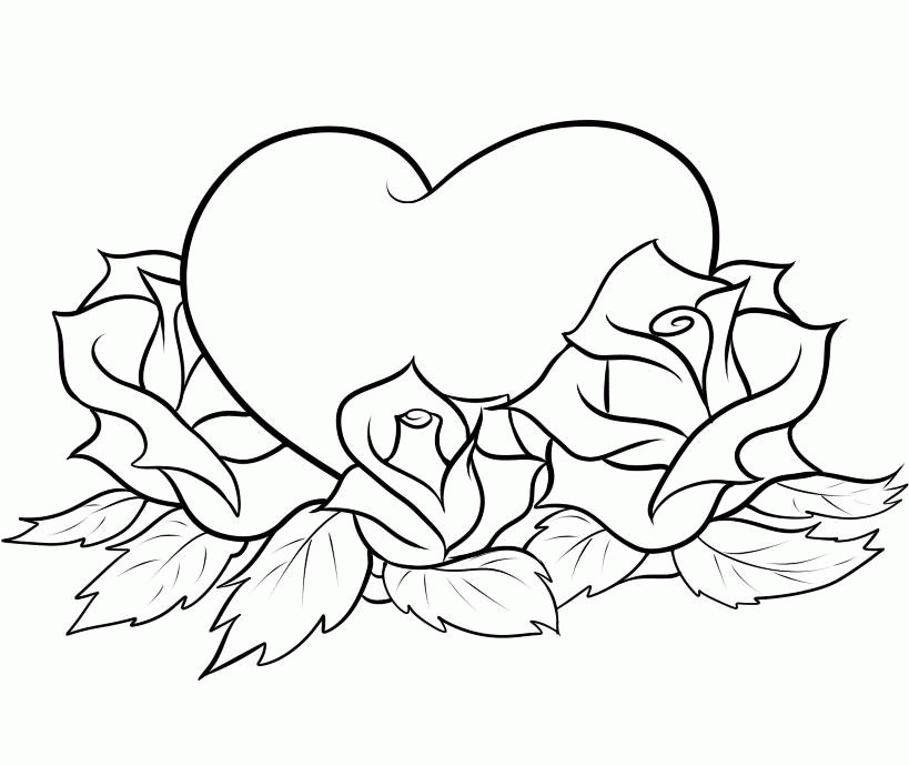 Roses And Hearts Coloring Pages Coloring Home Roses And Hearts Coloring Pages Coloring Home