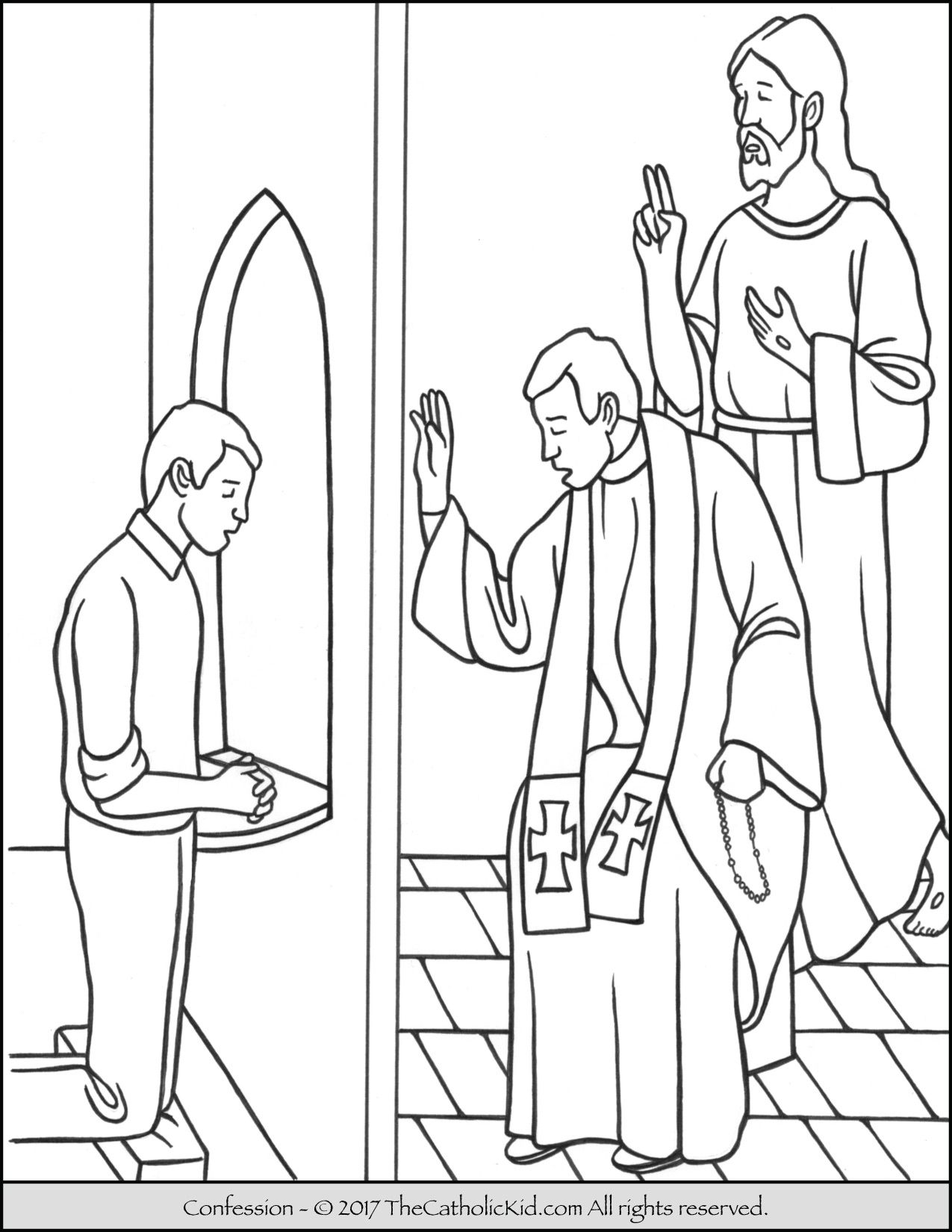 Sacrament Of Confession Coloring Page Seven Sacraments Catholic Sacrament Of Confession Coloring Page Seven Sacraments Catholic