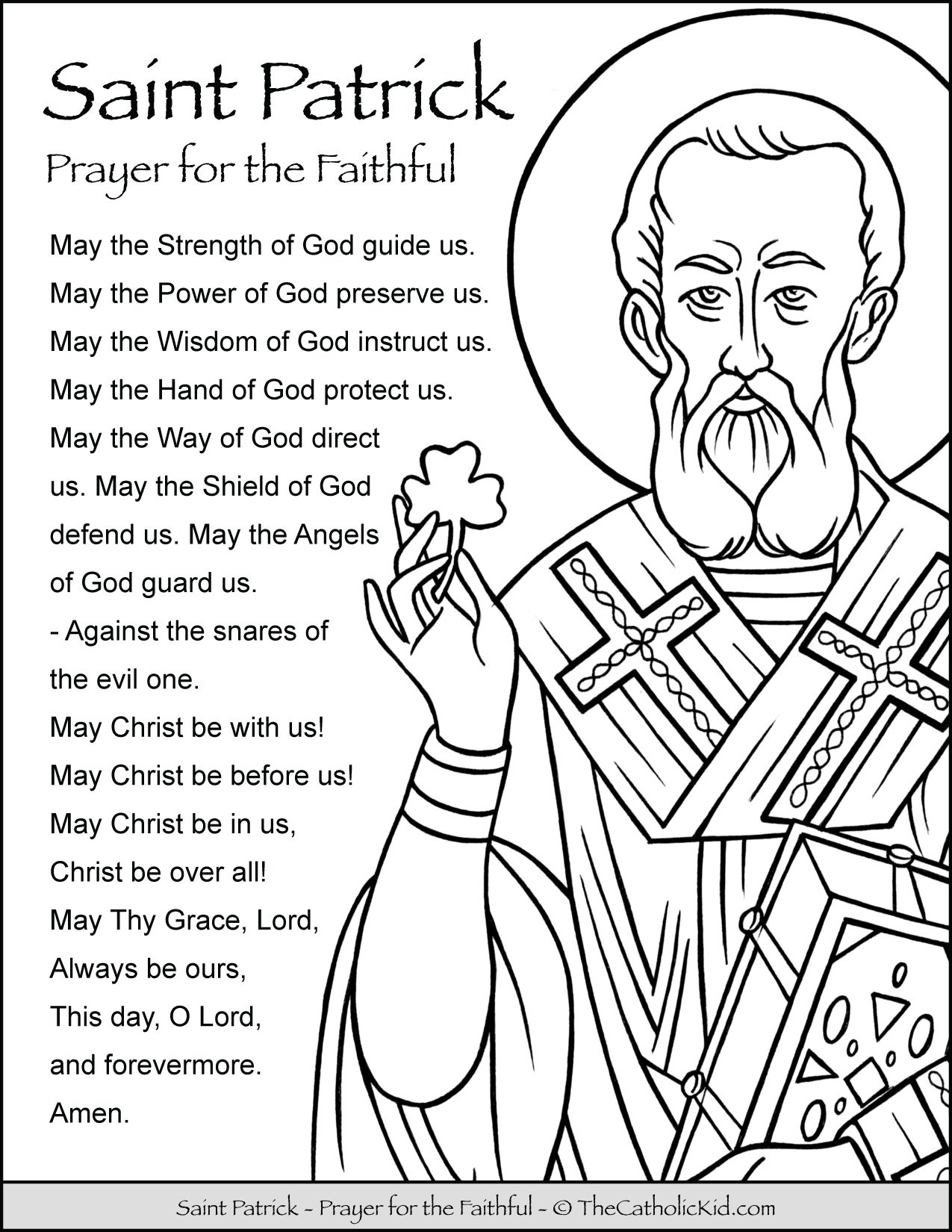 Saint Patrick Prayer Coloring Page Saint Patrick Prayer Coloring Page