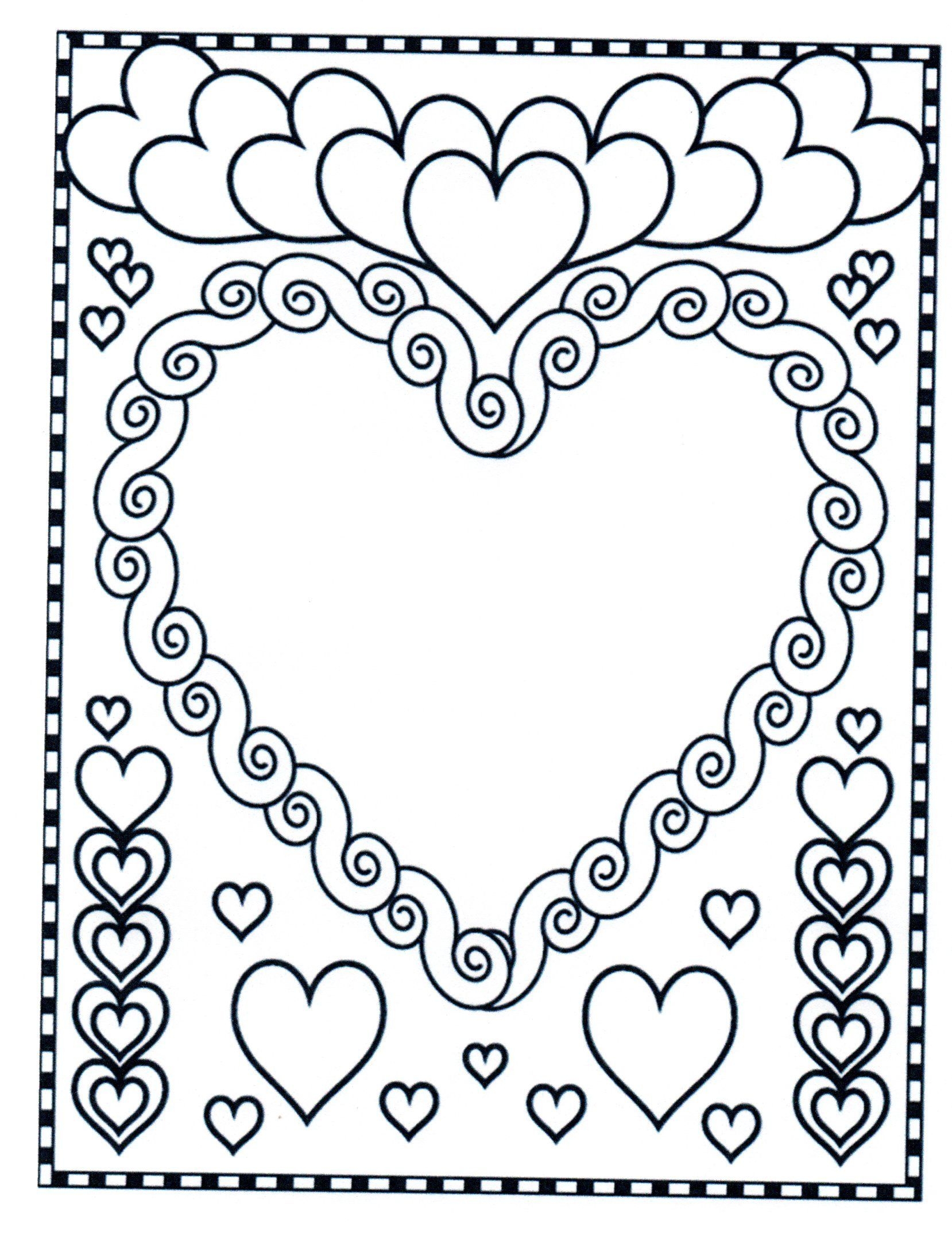 Valentine'S Day Card Printable Coloring Pages
