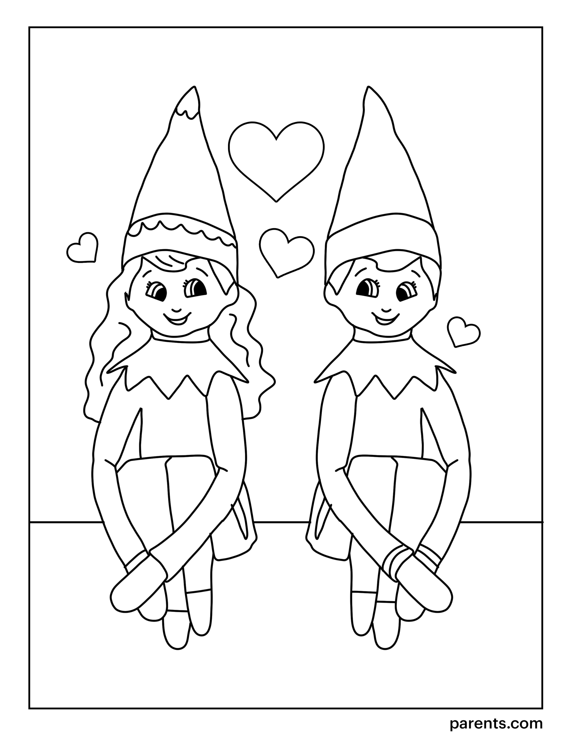 Santa And His Elves Coloring Pages Santa And His Elves Coloring Pages