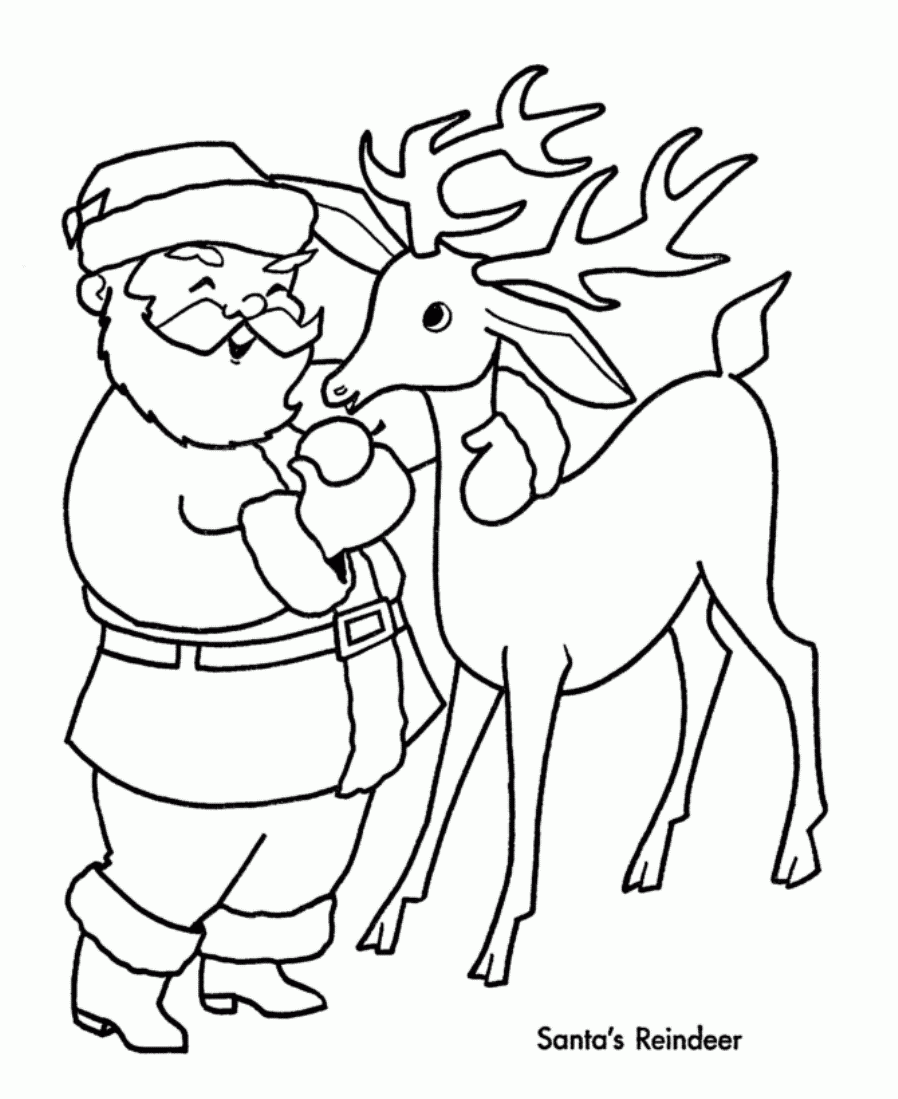 Santa And Reindeer Coloring Pages Printable Coloring Home Santa And Reindeer Coloring Pages Printable Coloring Home