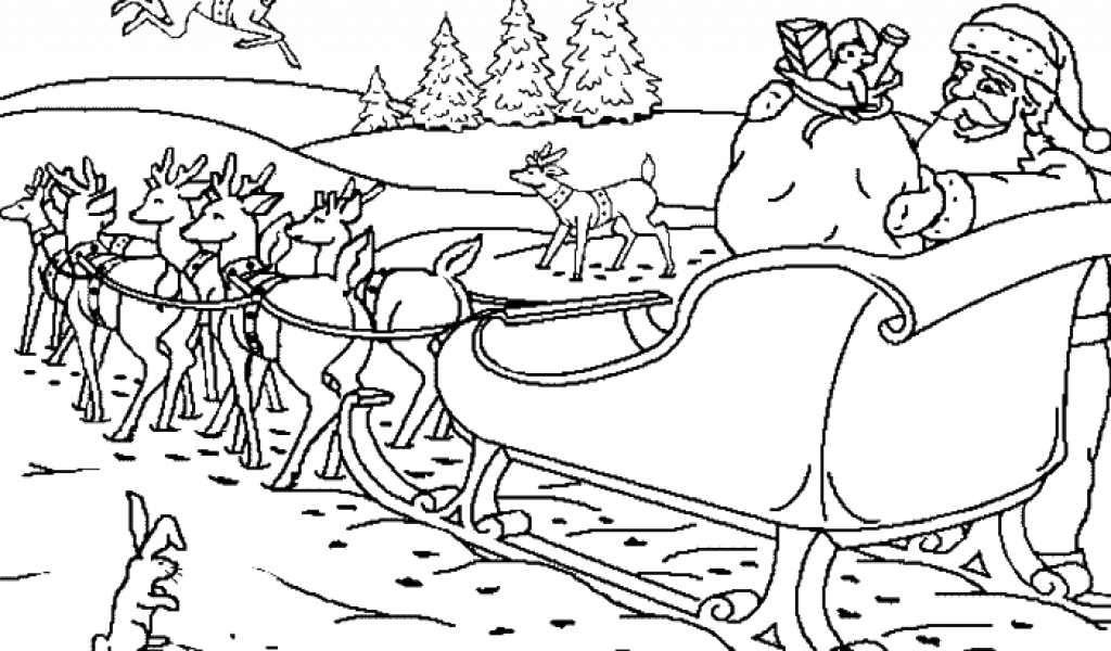 Santa And Reindeer Coloring Pages Printable Coloring Home Santa And Reindeer Coloring Pages Printable Coloring Home