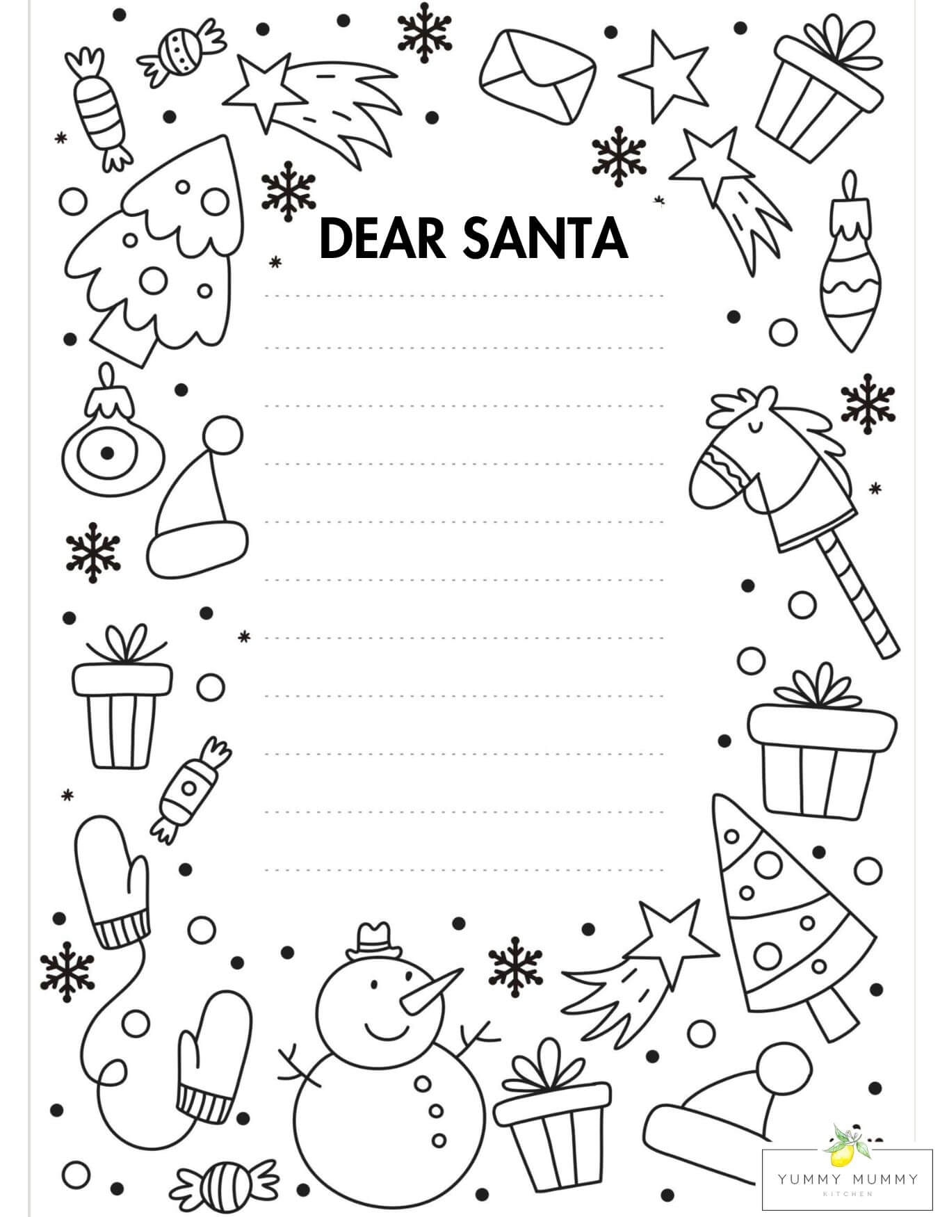 Santa List Coloring Page Santa List Coloring Page