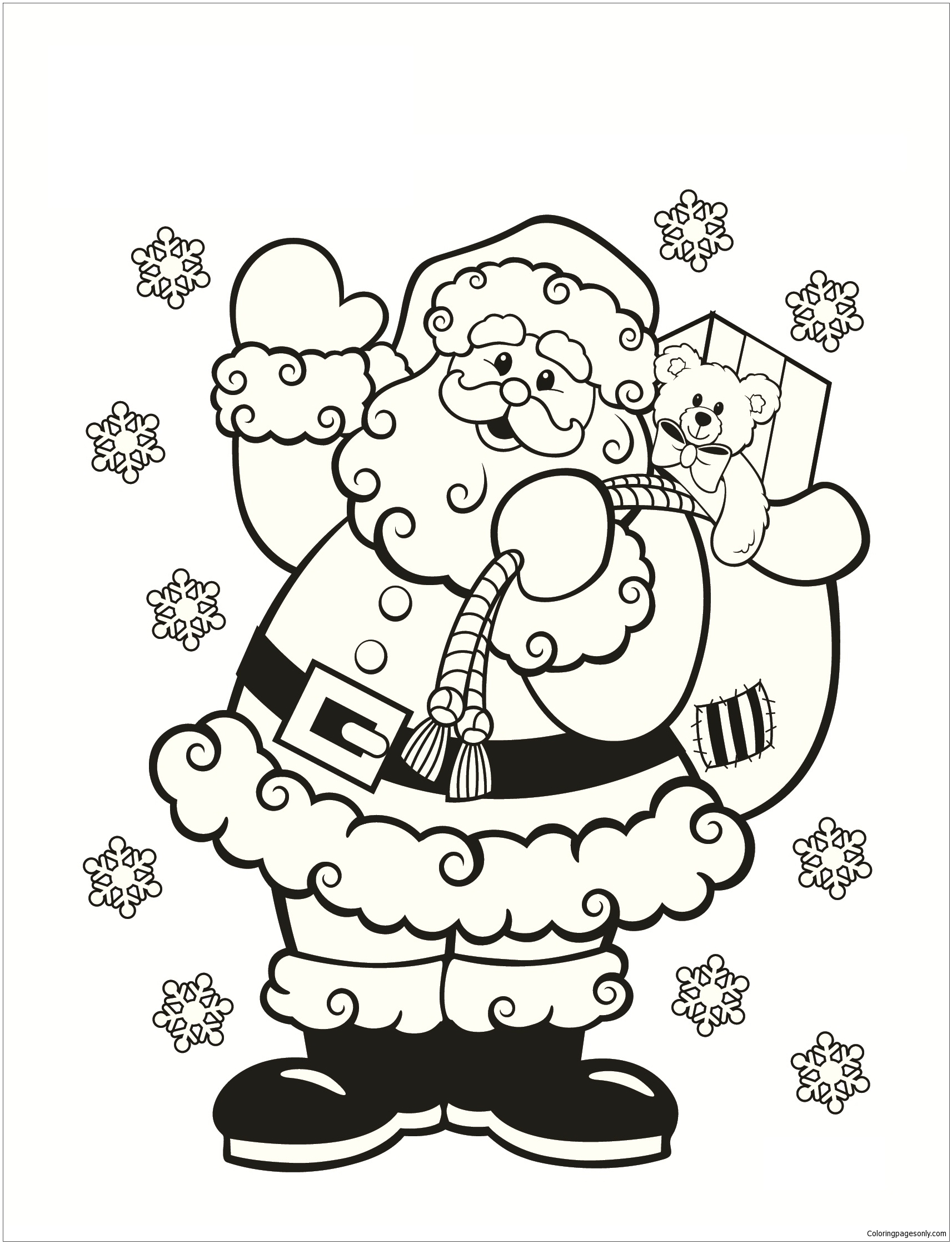 Santa Printable Coloring Pages Santa Printable Coloring Pages