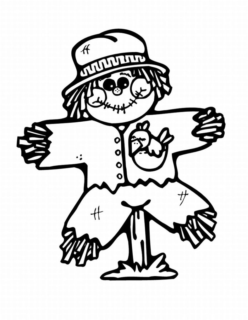 Scarecrow Coloring Page For Kids Scarecrow Coloring Page For Kids