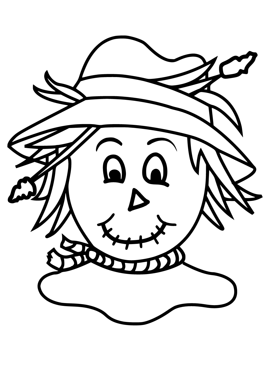 Scarecrow Head Coloring Pages Scarecrow Head Coloring Pages