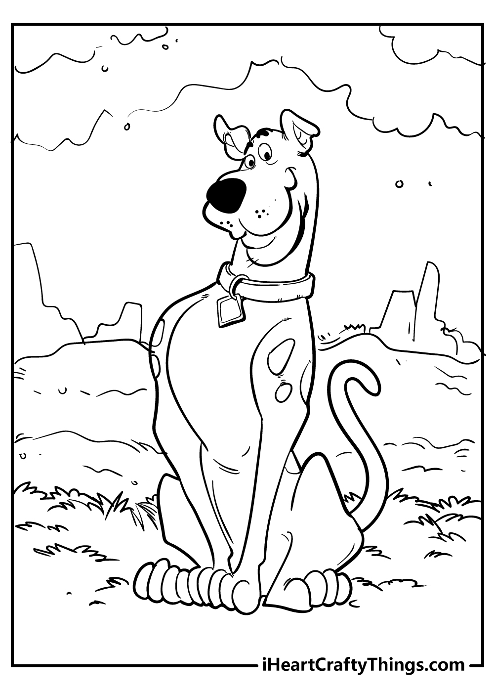 Scooby Doo Eating Coloring Page Scooby Doo Eating Coloring Page