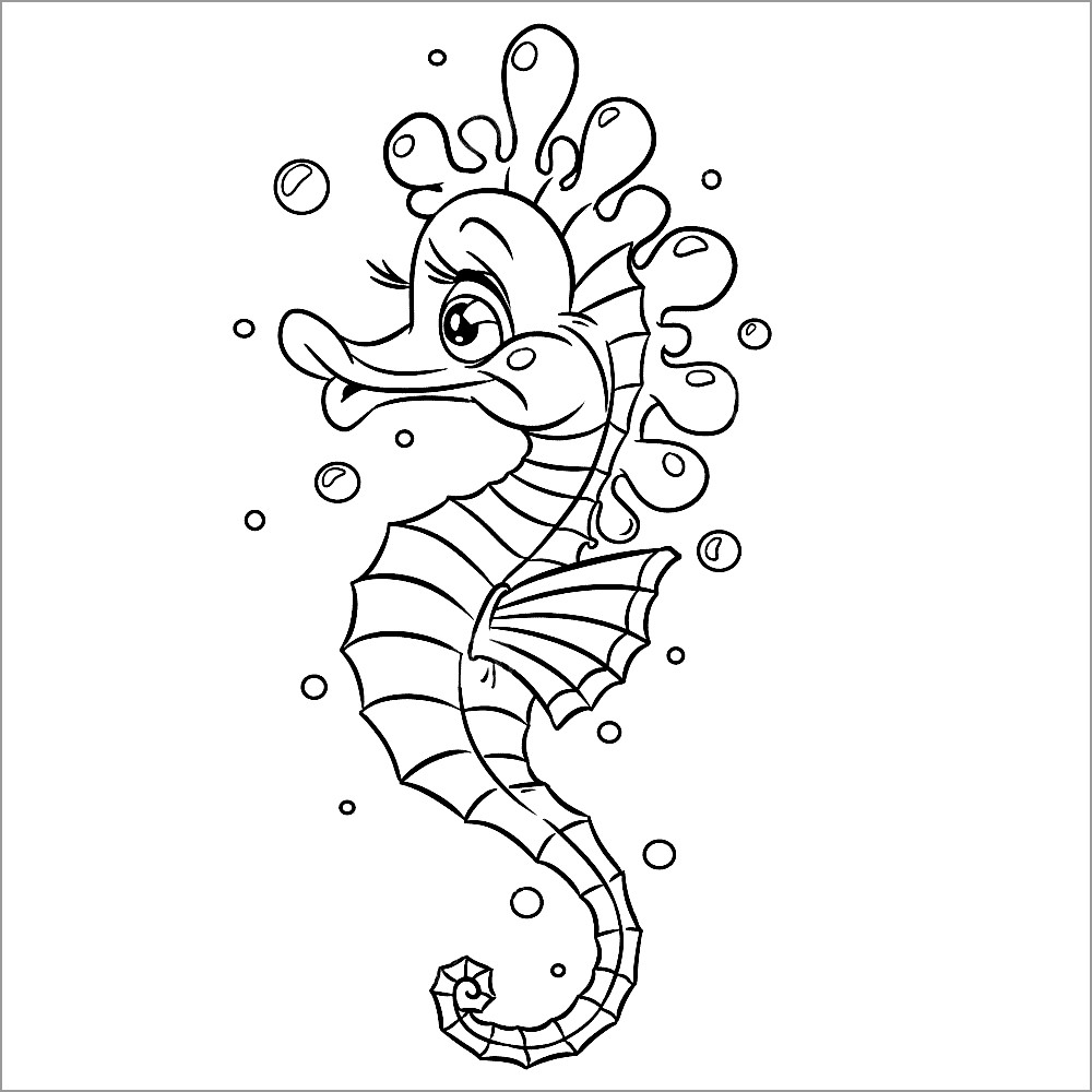 Seahorse Coloring Pages ColoringBay Seahorse Coloring Pages ColoringBay