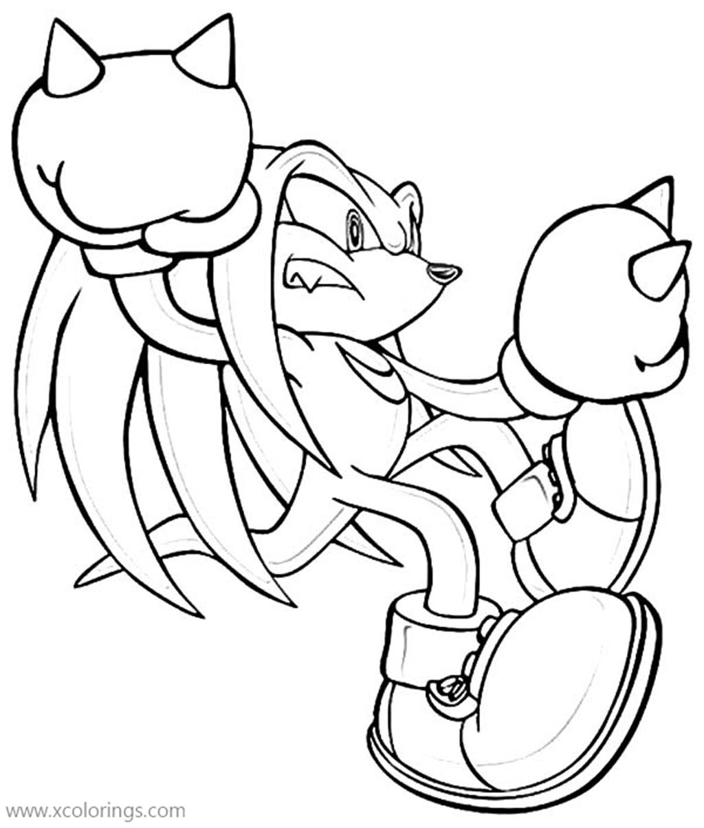 SEGA Character Knuckles The Echidna Coloring Pages XColorings