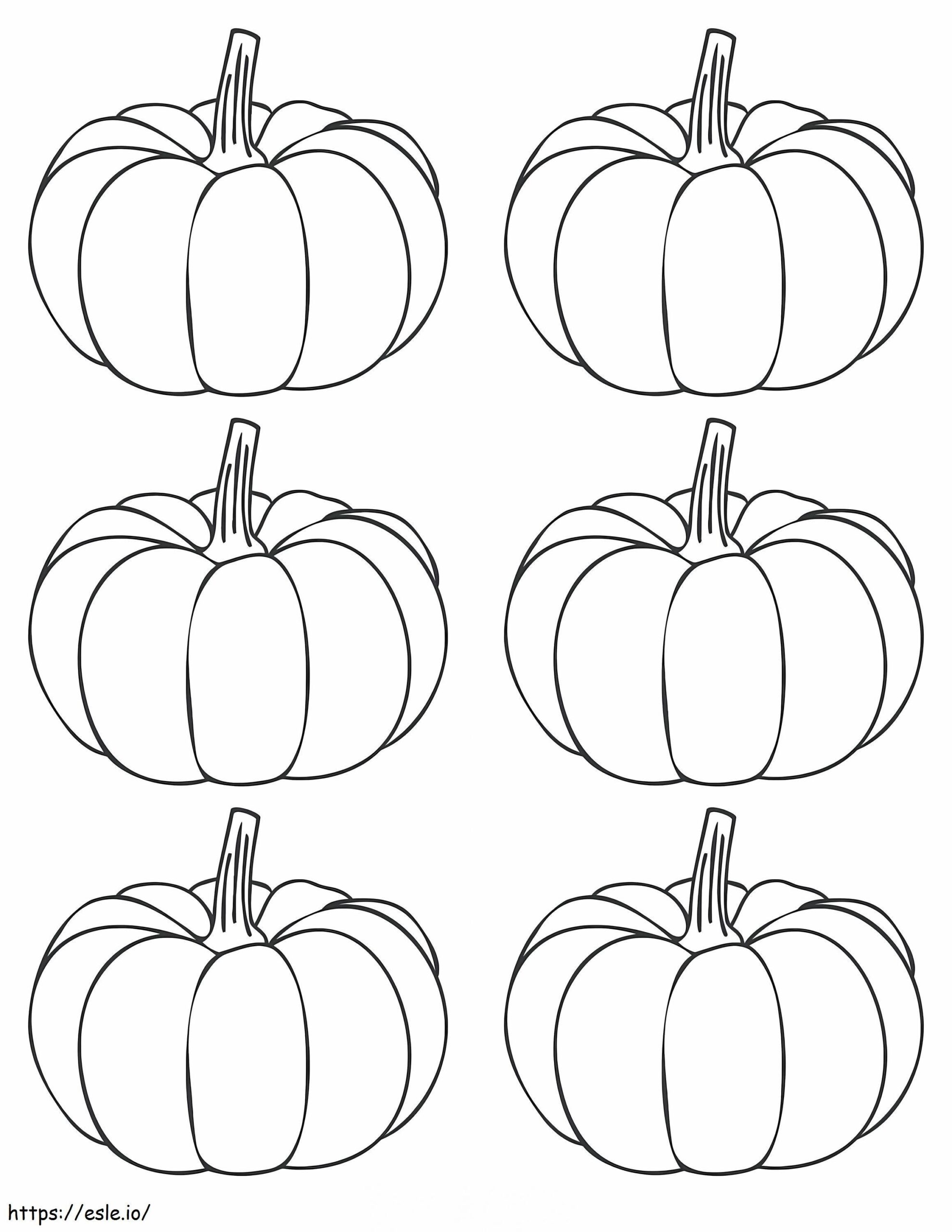 Seis Calabazas Para Colorear Seis Calabazas Para Colorear