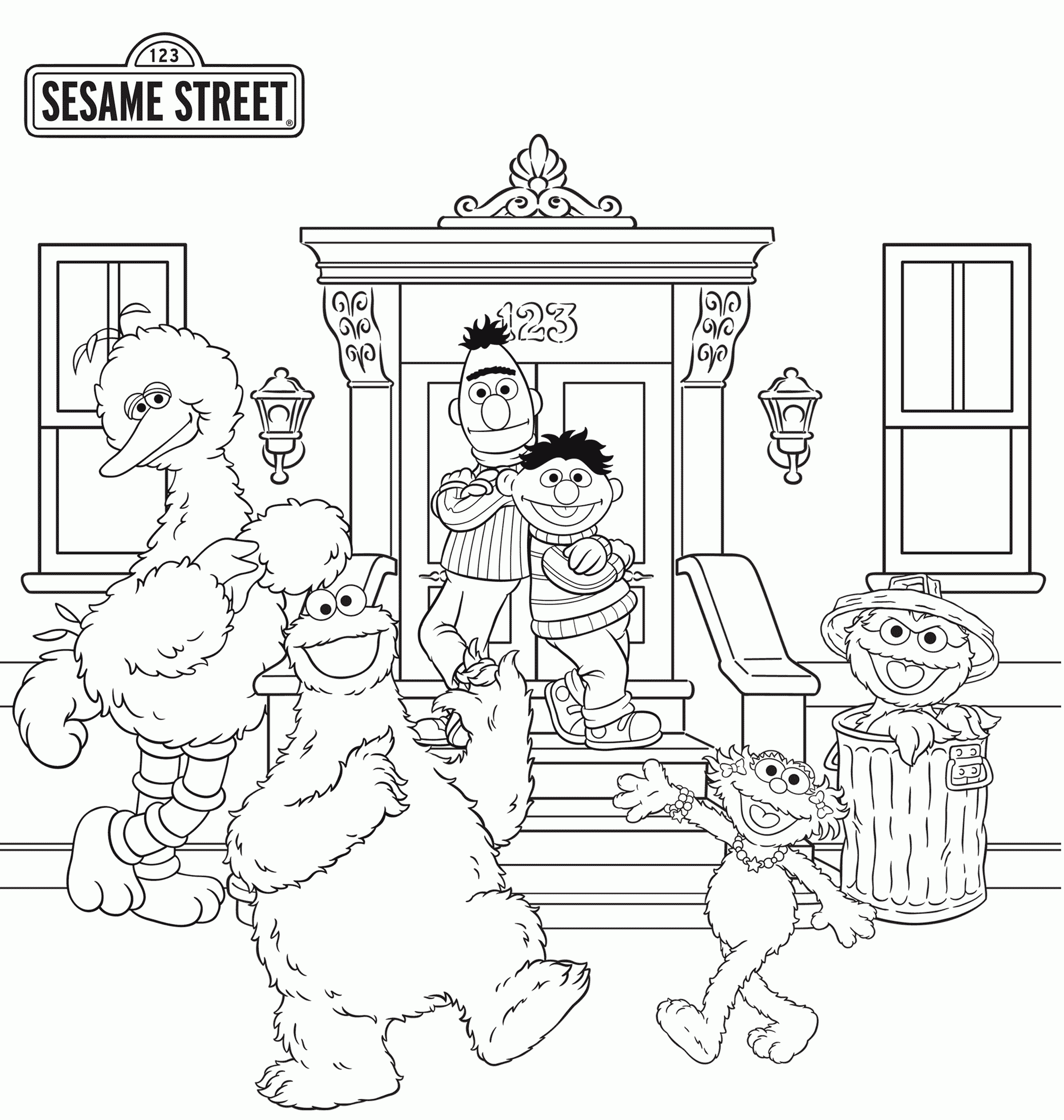 Sesame Street Coloring Pages Elmo Coloring Home Sesame Street Coloring Pages Elmo Coloring Home