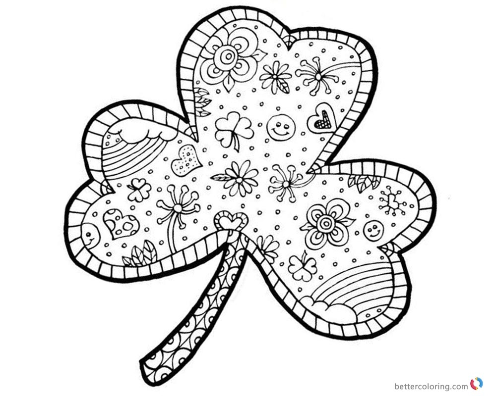Shamrock Coloring Pages Fancy Doodles Free Printable Coloring Pages Shamrock Coloring Pages Fancy Doodles Free Printable Coloring Pages