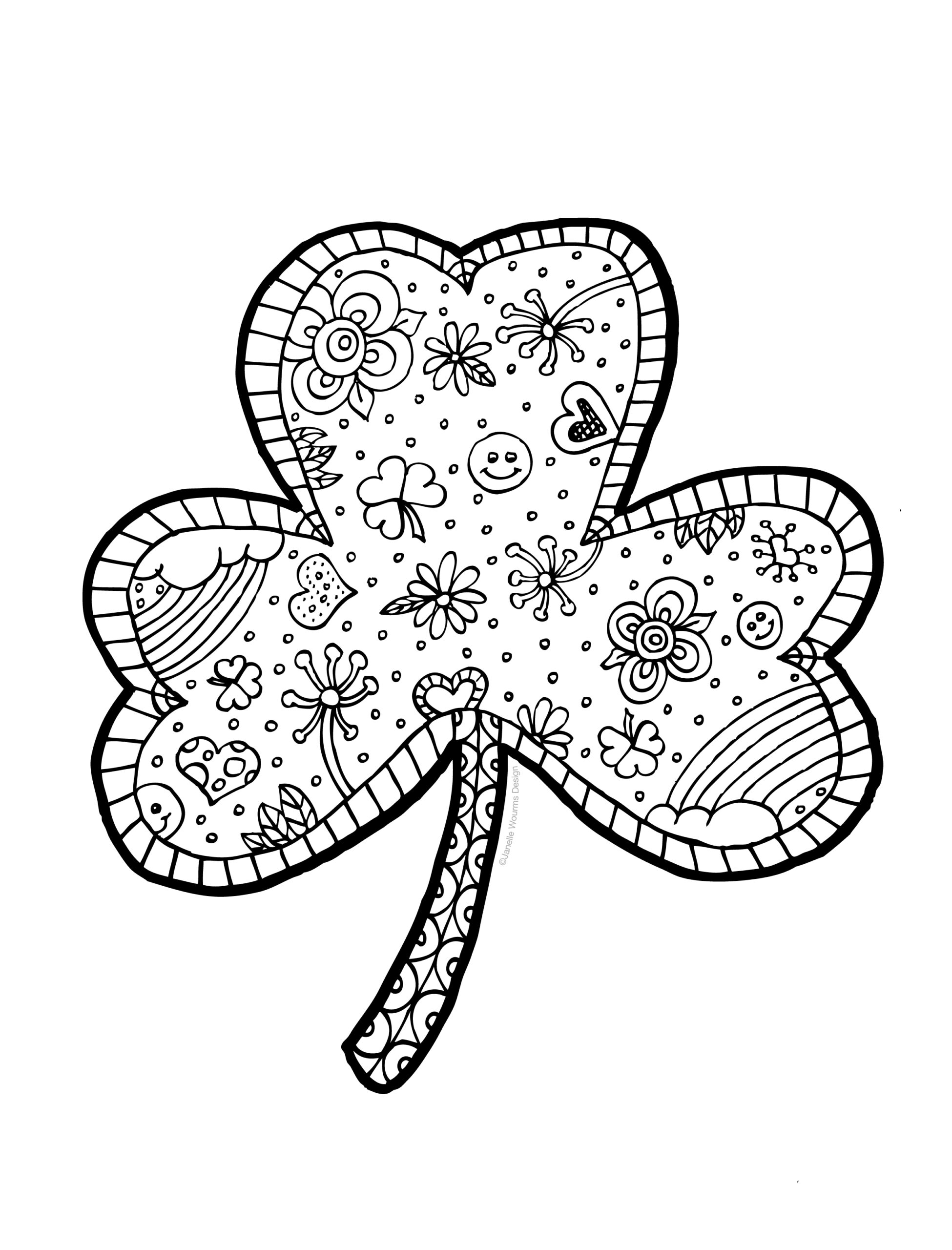 Shamrock Printable Coloring Pages Shamrock Printable Coloring Pages