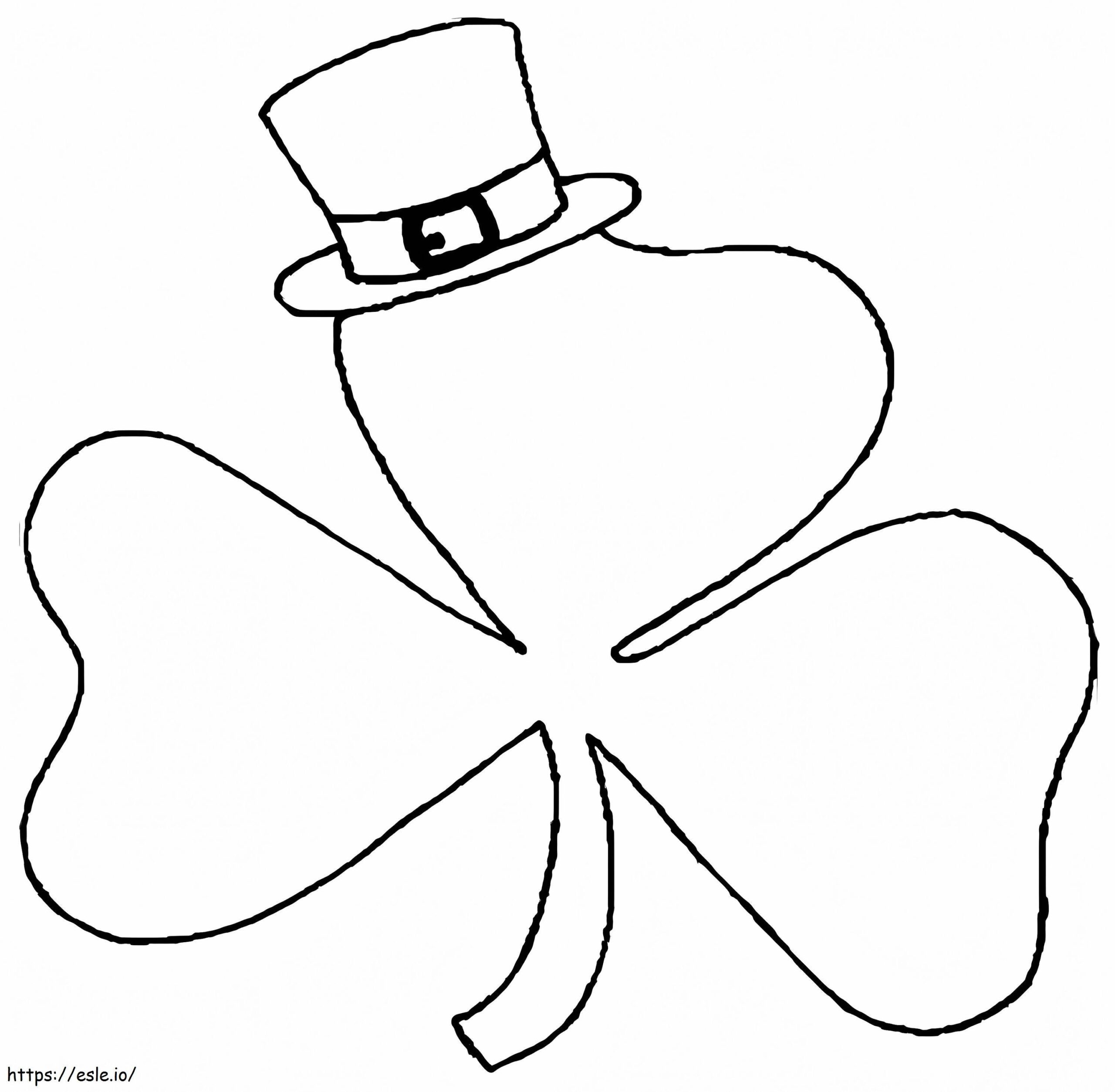 Shamrock With Hat Coloring Page Shamrock With Hat Coloring Page