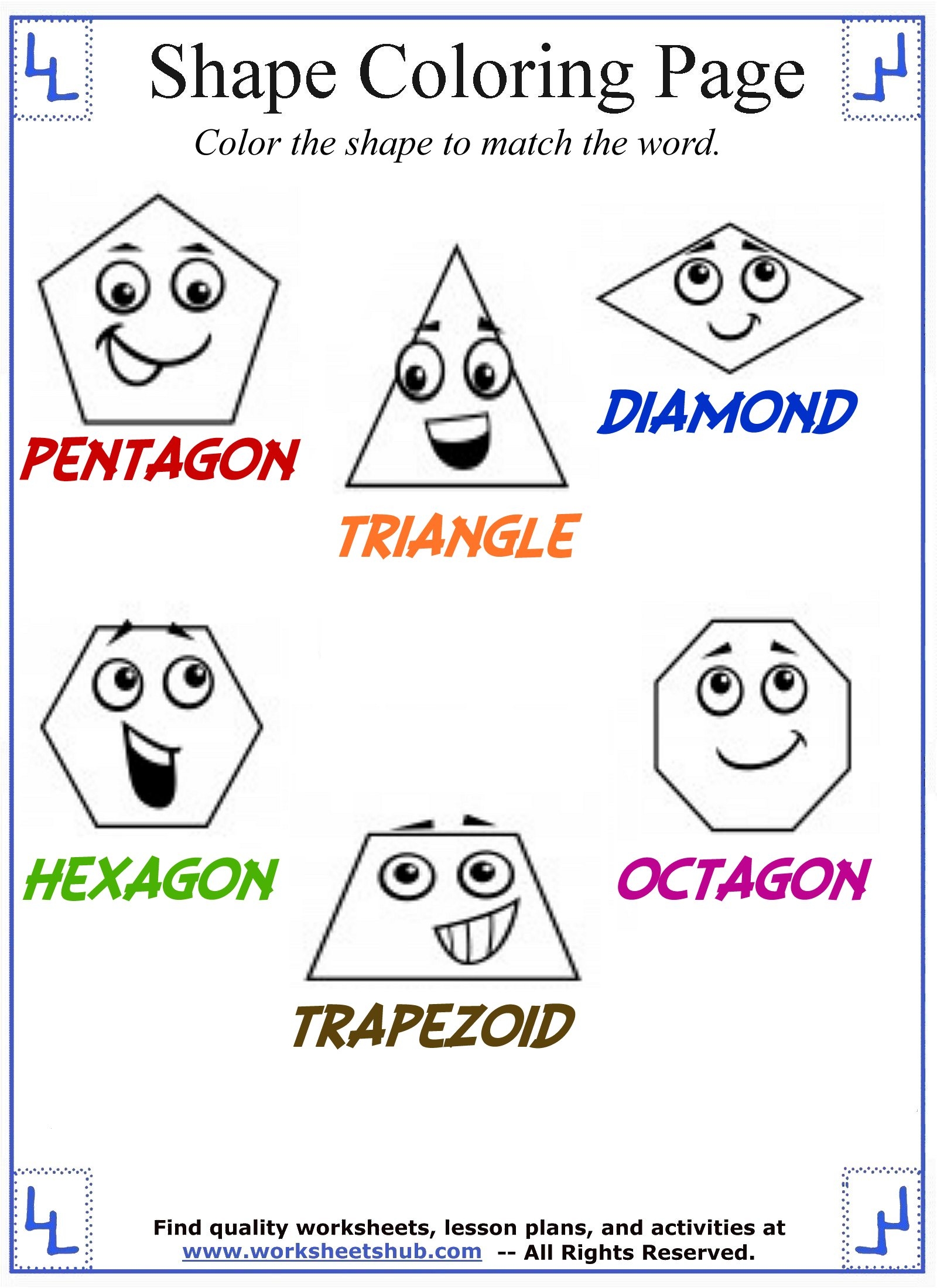 Shapes Coloring Pages For Kids ABCmouse Worksheets Library Shapes Coloring Pages For Kids ABCmouse Worksheets Library