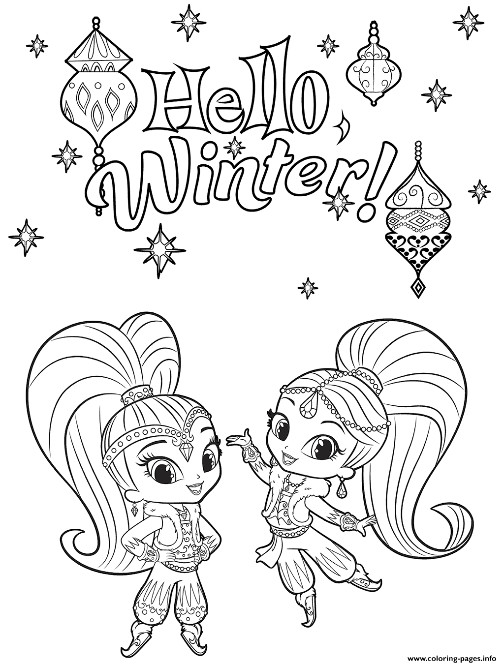 Shimmer And Shine Coloring Pages Free Printable