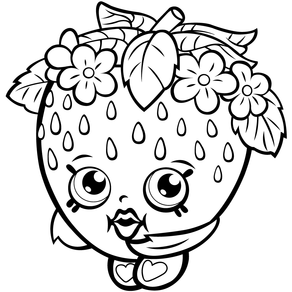 Shopkins Season 1 Strawberry Kiss Coloring Page Shopkins Coloring Pages