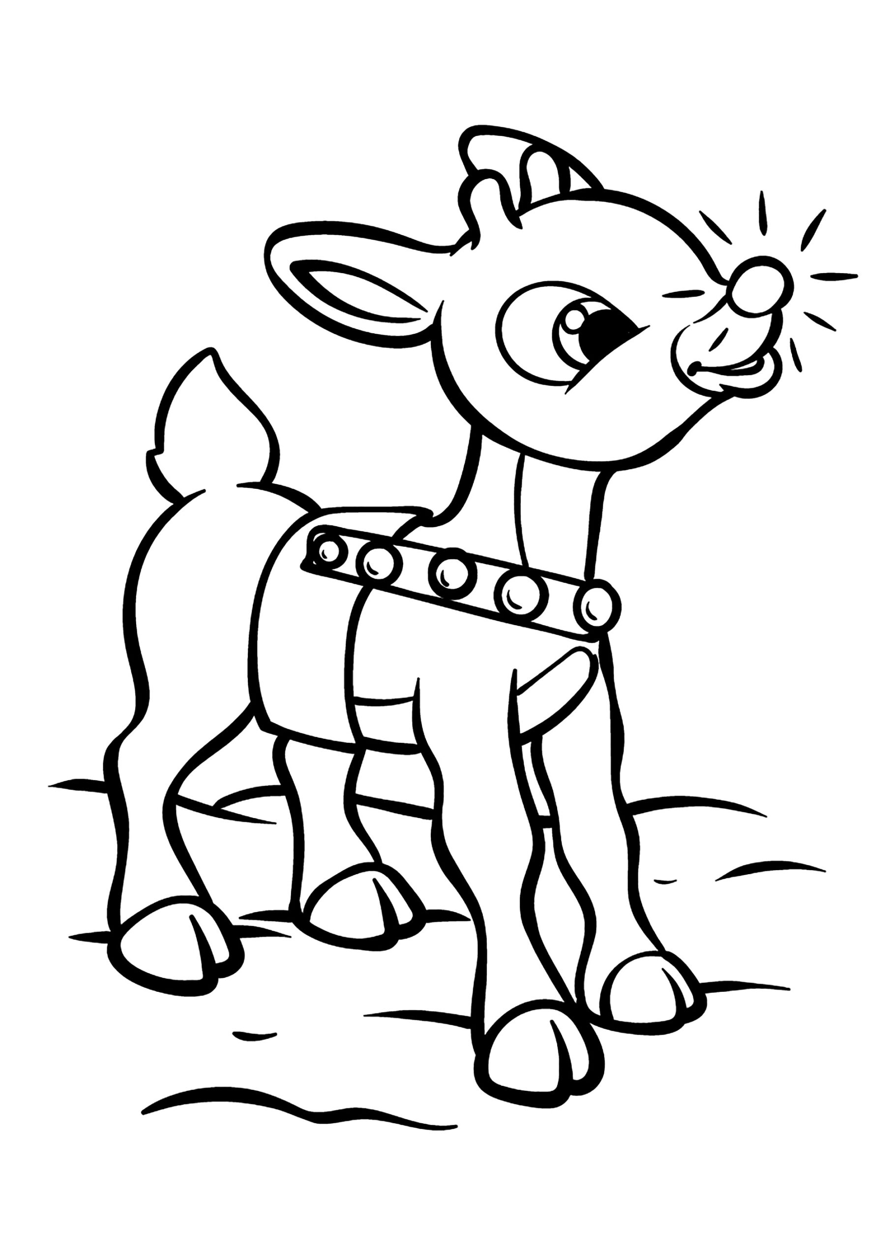 Simple Coloring Of Santa S Reindeer Rudolph Christmas Kids Coloring Pages Simple Coloring Of Santa S Reindeer Rudolph Christmas Kids Coloring Pages