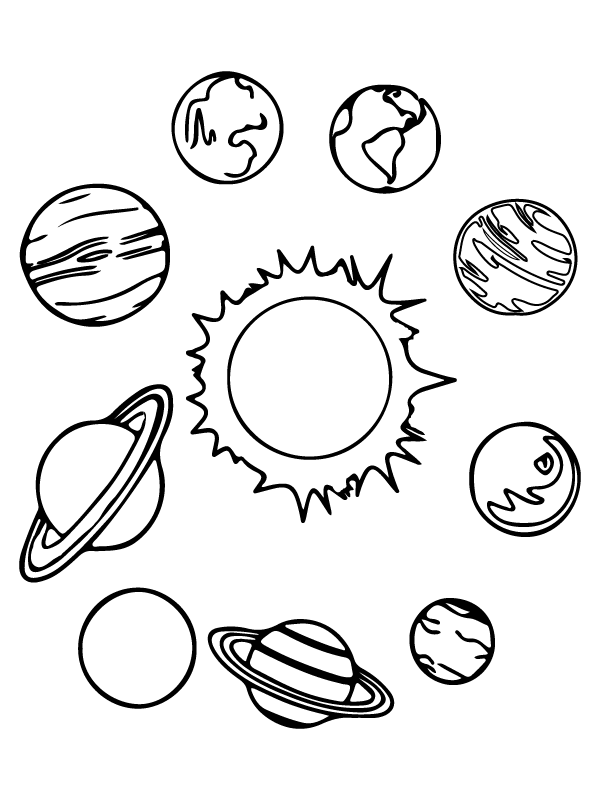 Simple Solar System S Planets Coloring Page Free Printable Coloring Simple Solar System S Planets Coloring Page Free Printable Coloring