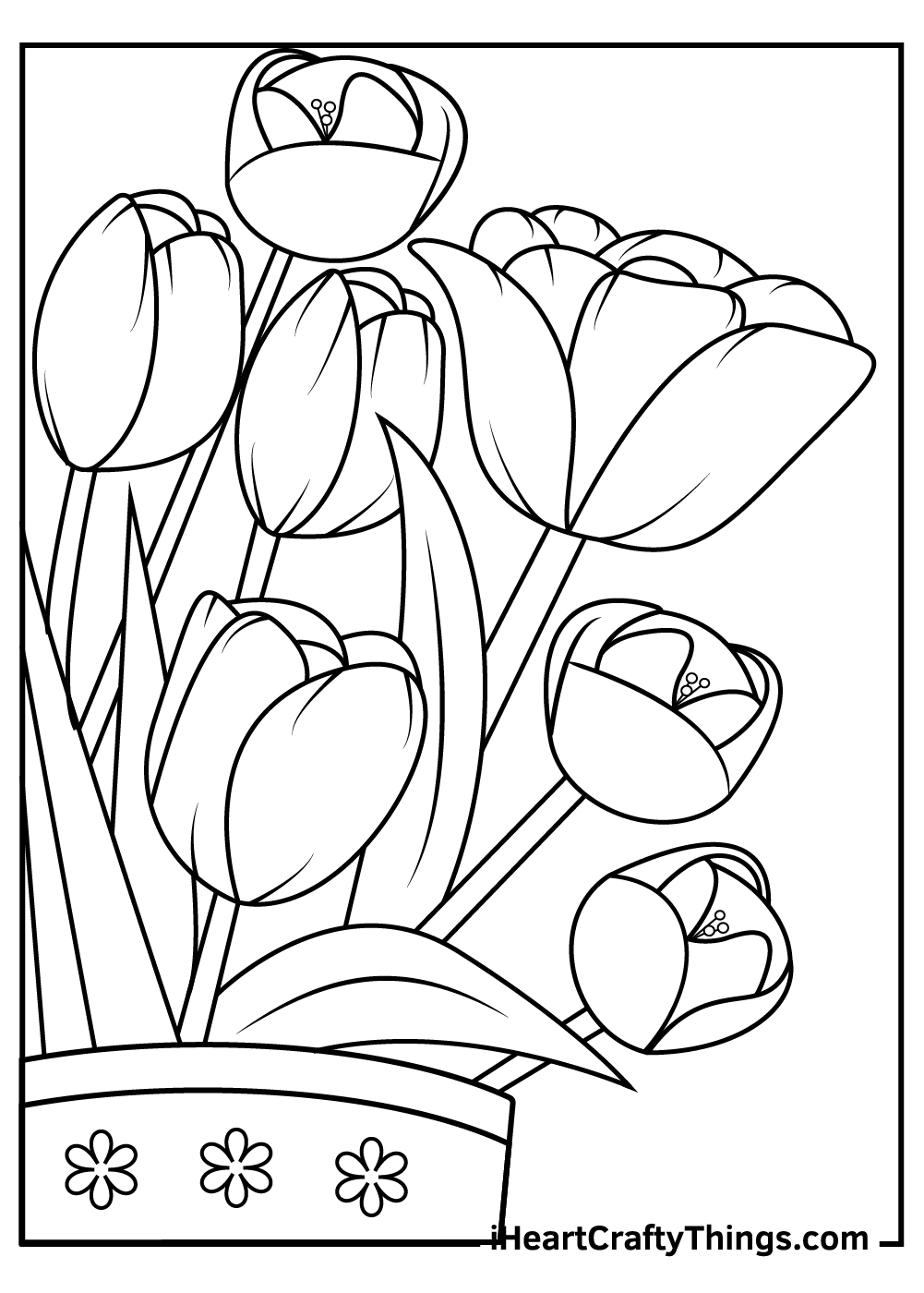 Simple Tulip Coloring Pages Simple Tulip Coloring Pages