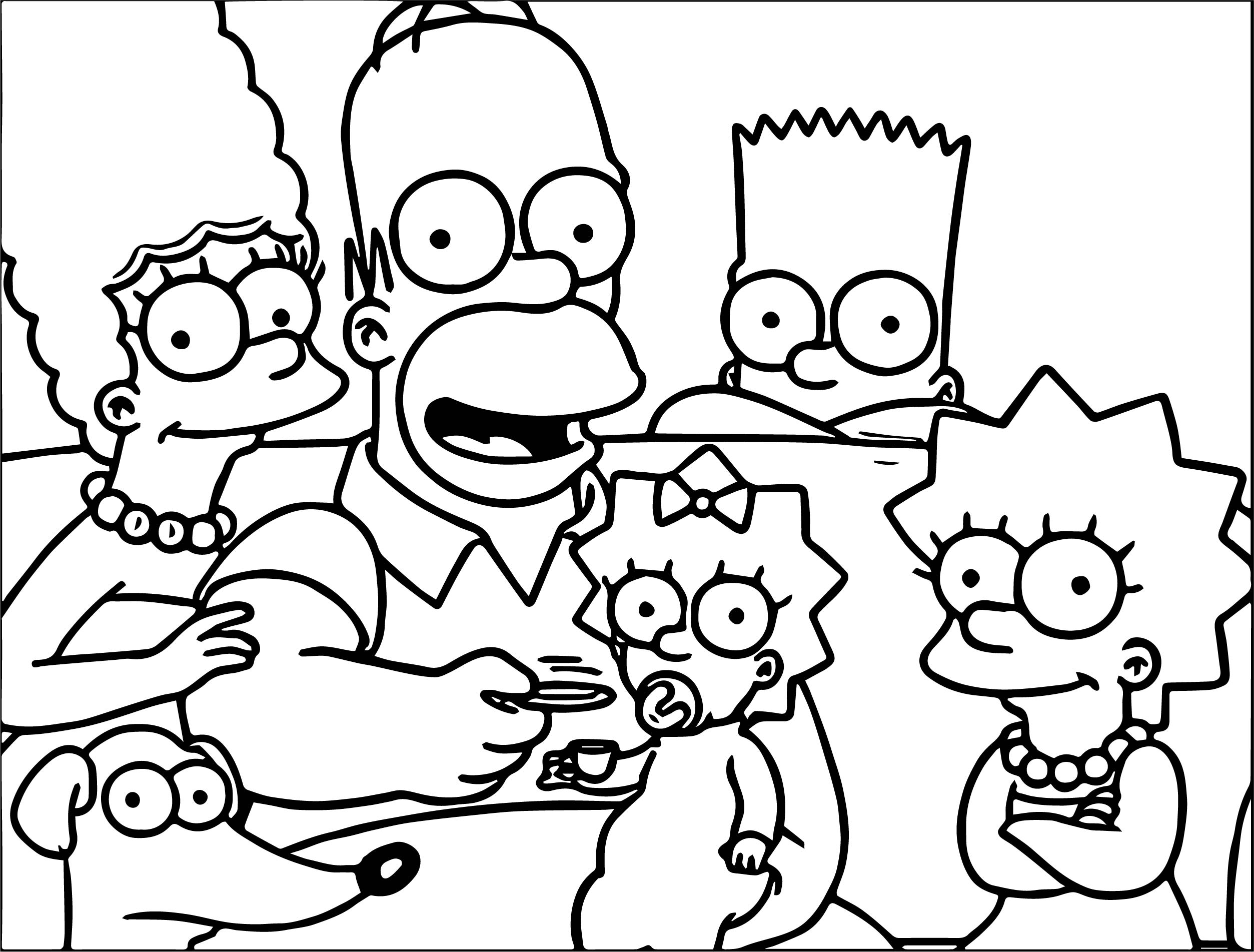 Simpsons Family Coloring Pages Free Printable Templates
