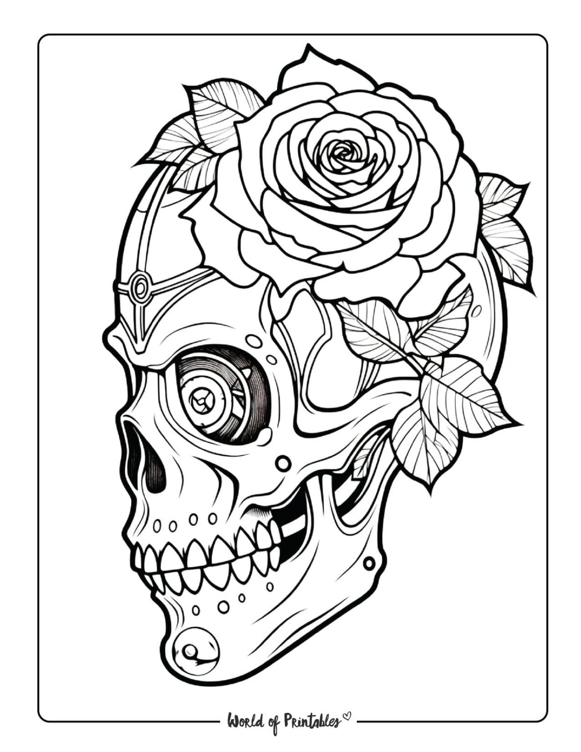 Skull Coloring Pages World Of Printables Skull Coloring Pages World Of Printables
