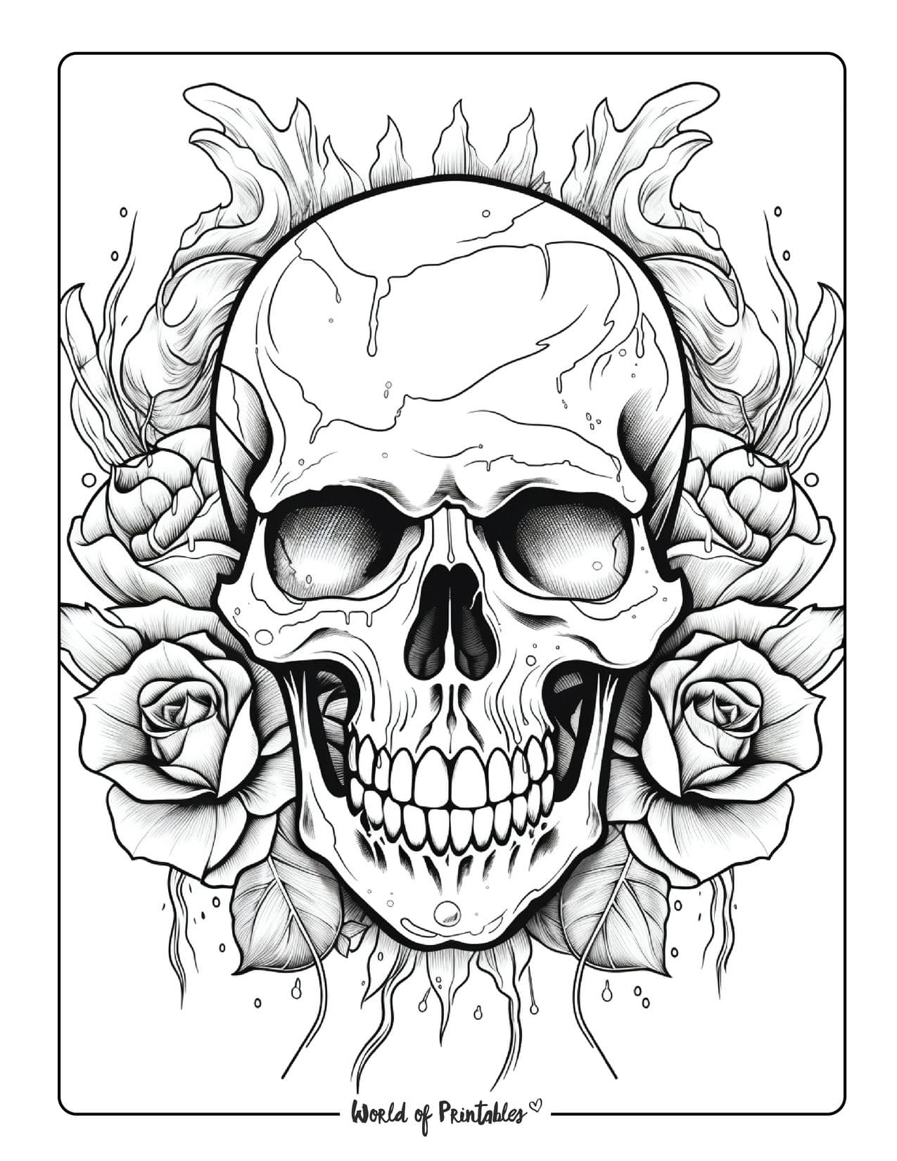 Skull Coloring Pages World Of Printables Worksheets Library Skull Coloring Pages World Of Printables Worksheets Library