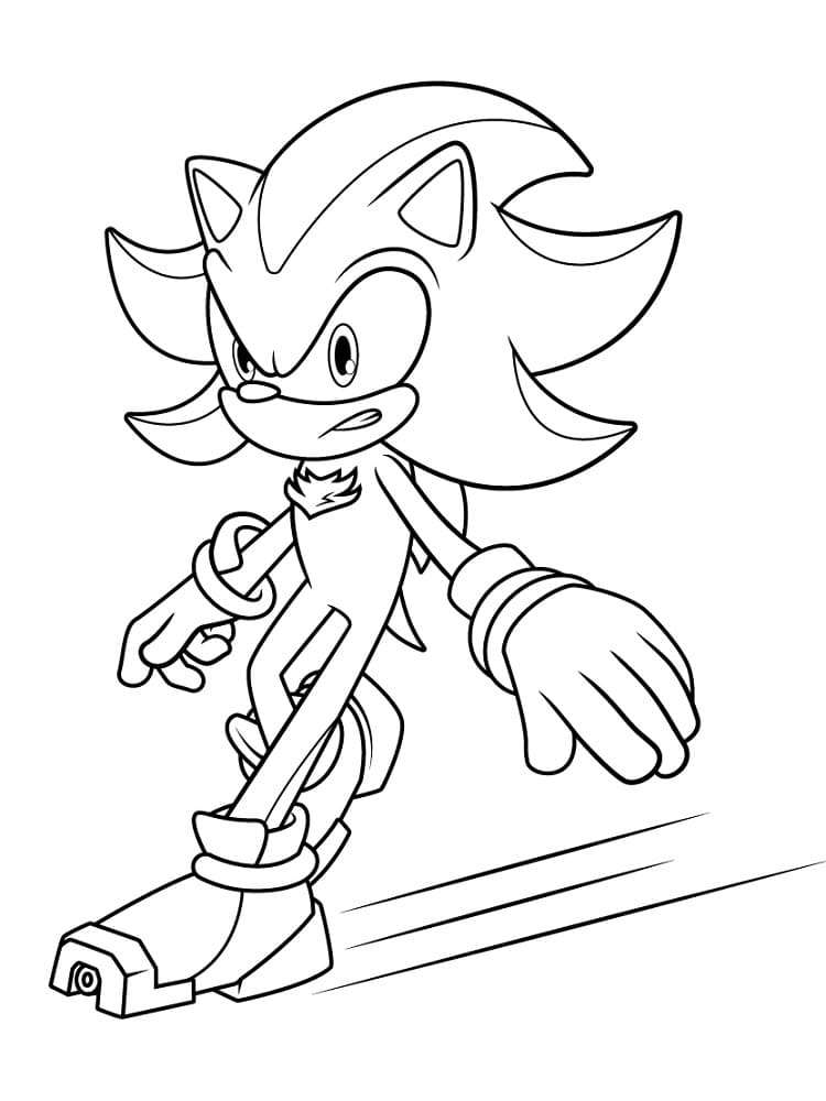 Smiling Shadow The Hedgehog Coloring Page Free Printable Coloring