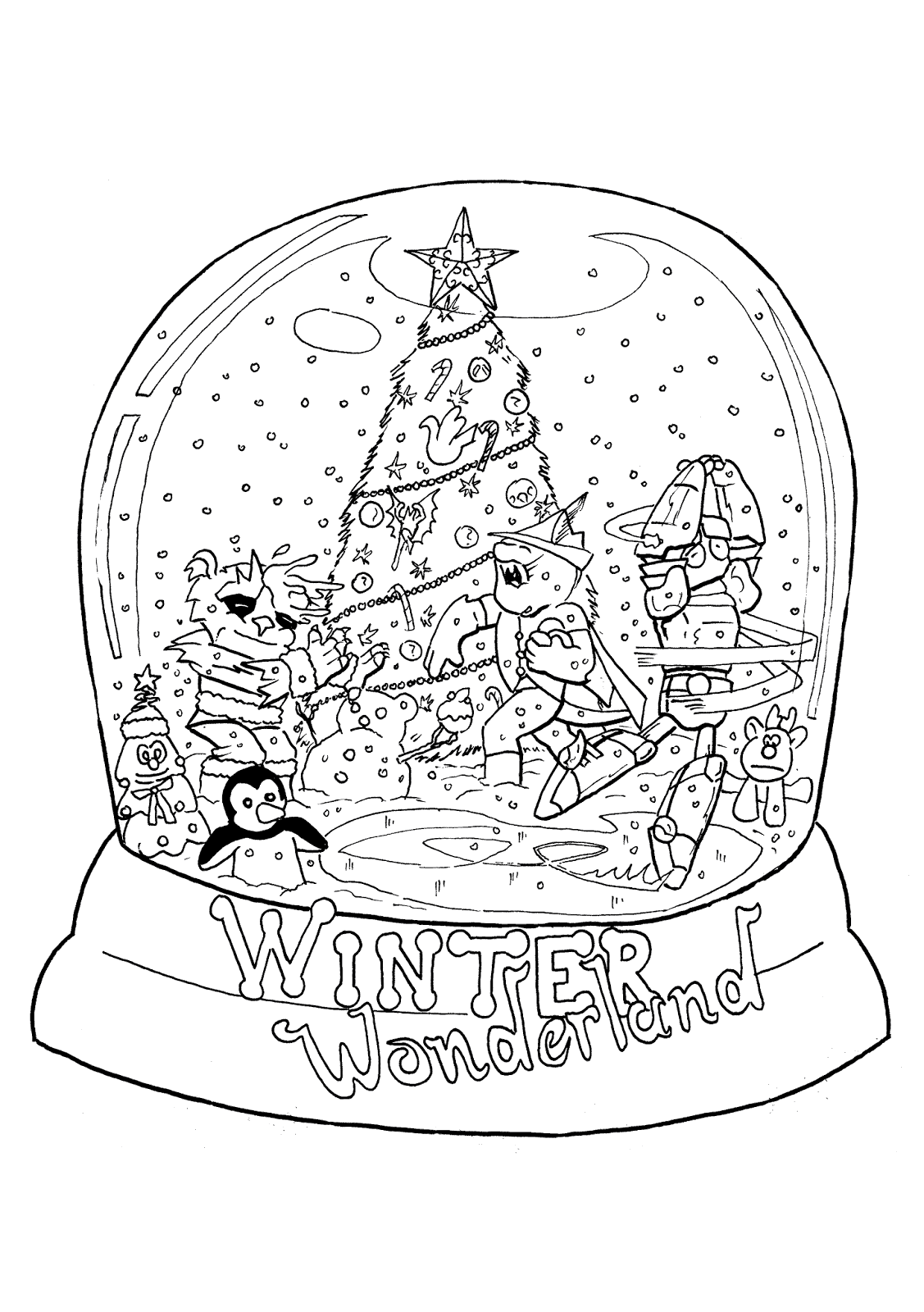 Snow Globes Coloring Pages