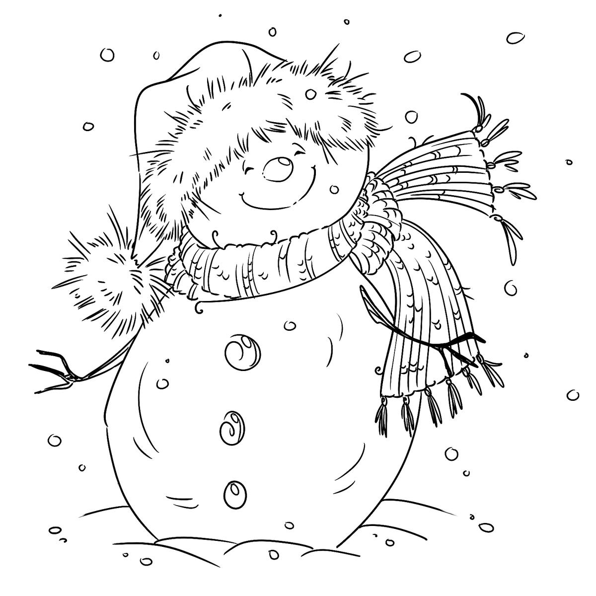 Snowman Template Coloring Page Snowman Template Coloring Page