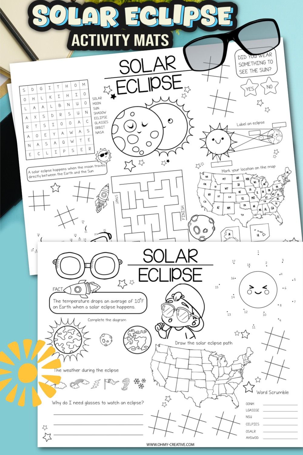 Printable Solar Eclipse Coloring Pages