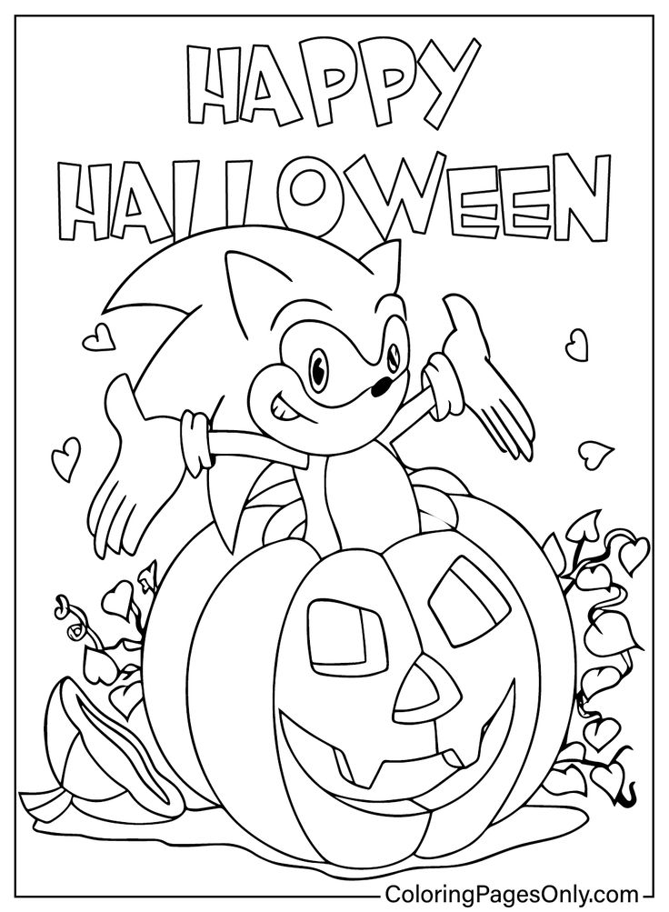 Sonic Halloween Coloring Page To Print Halloween Coloring Pages Free