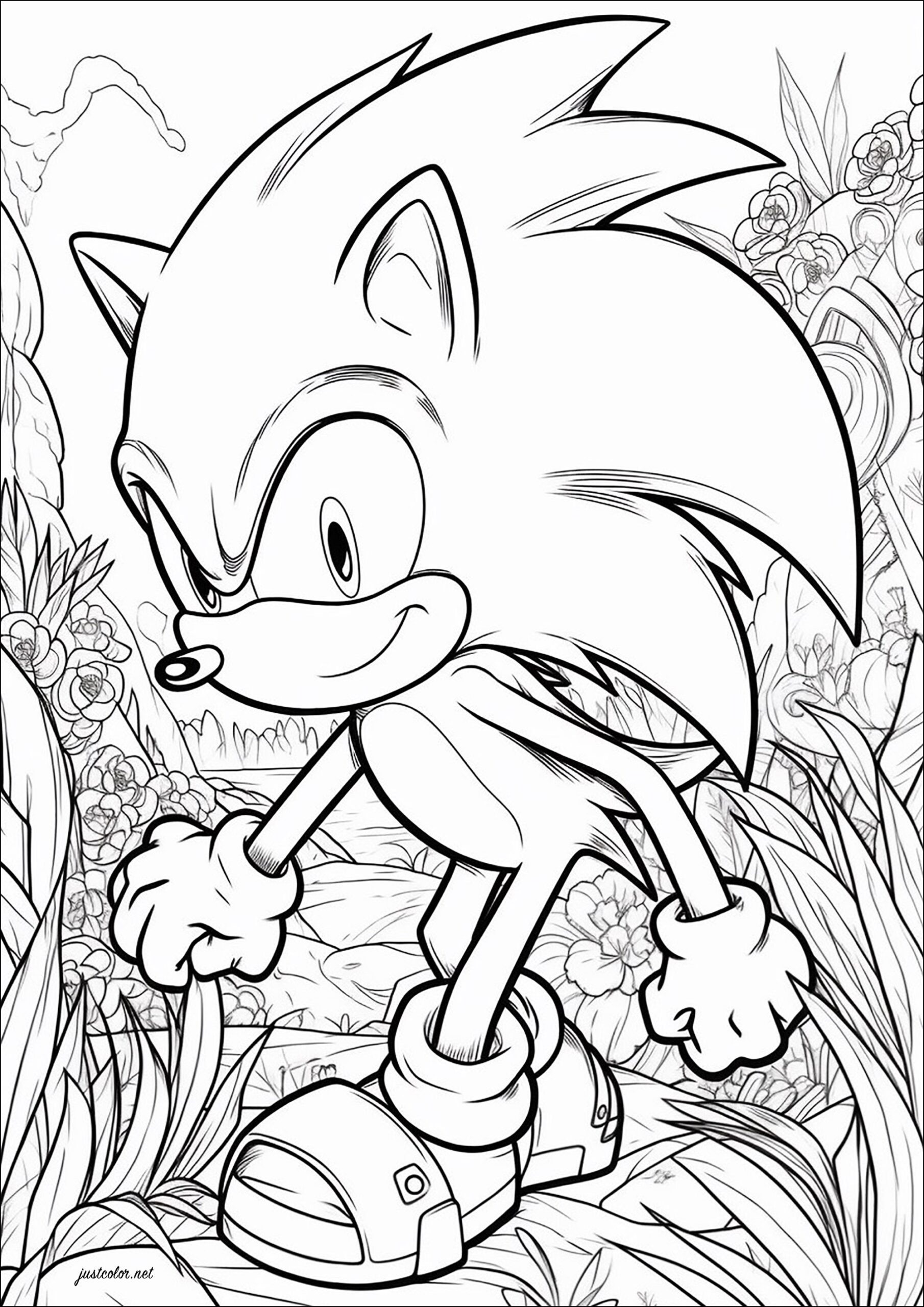 Sonic The Hedgehog And Flowery Background Return To Childhood Adult Sonic The Hedgehog And Flowery Background Return To Childhood Adult
