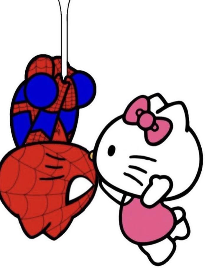 Spider Man Hello Kitty Kiss Pegatinas Bonitas Garabatos Lindos Spider Man Hello Kitty Kiss Pegatinas Bonitas Garabatos Lindos