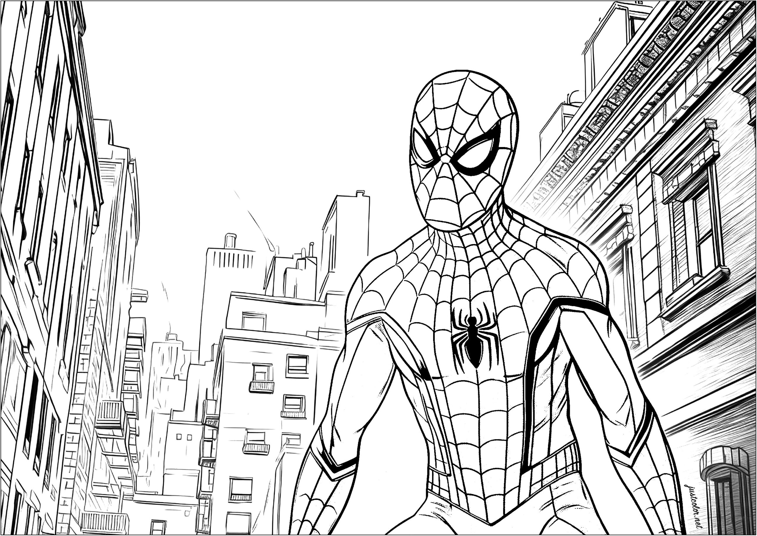 Spiderman New York Coloriages De Livres Et Comics Imprimer Spiderman New York Coloriages De Livres Et Comics Imprimer