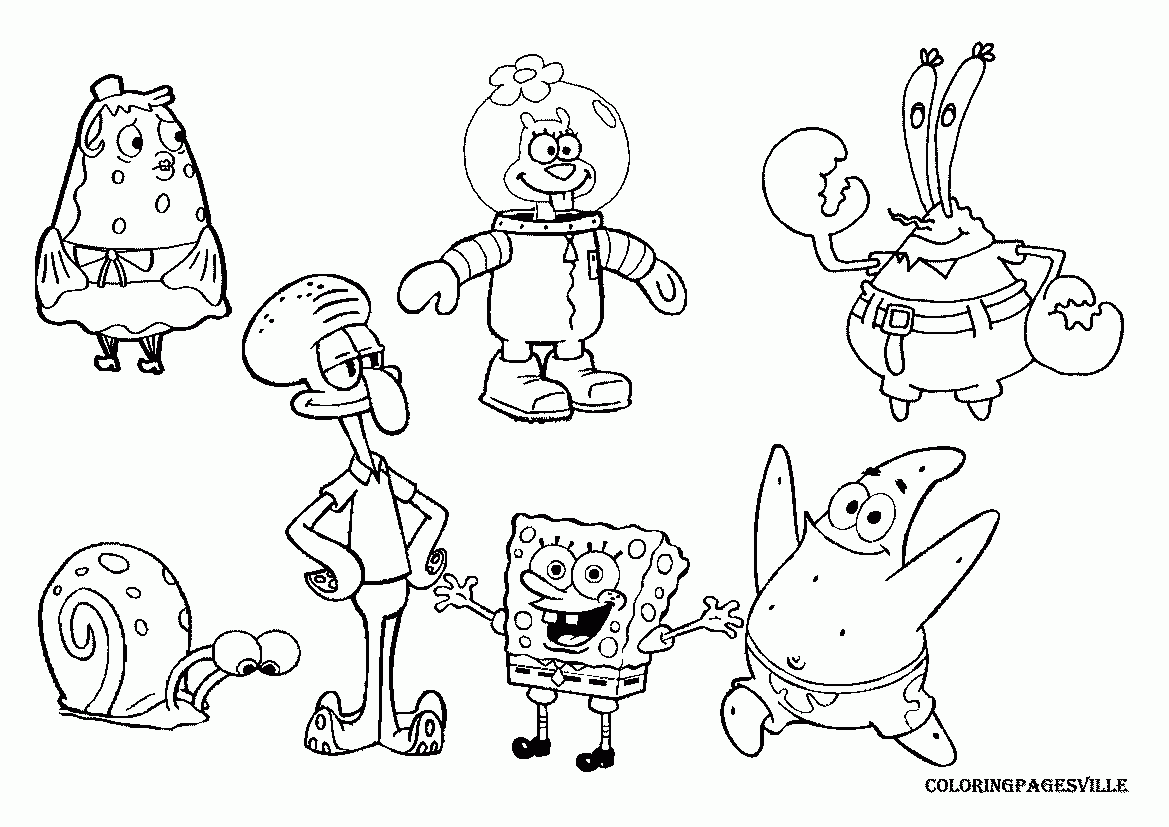 Spongebob Squarepants Characters Coloring Pages Coloring Home Spongebob Squarepants Characters Coloring Pages Coloring Home