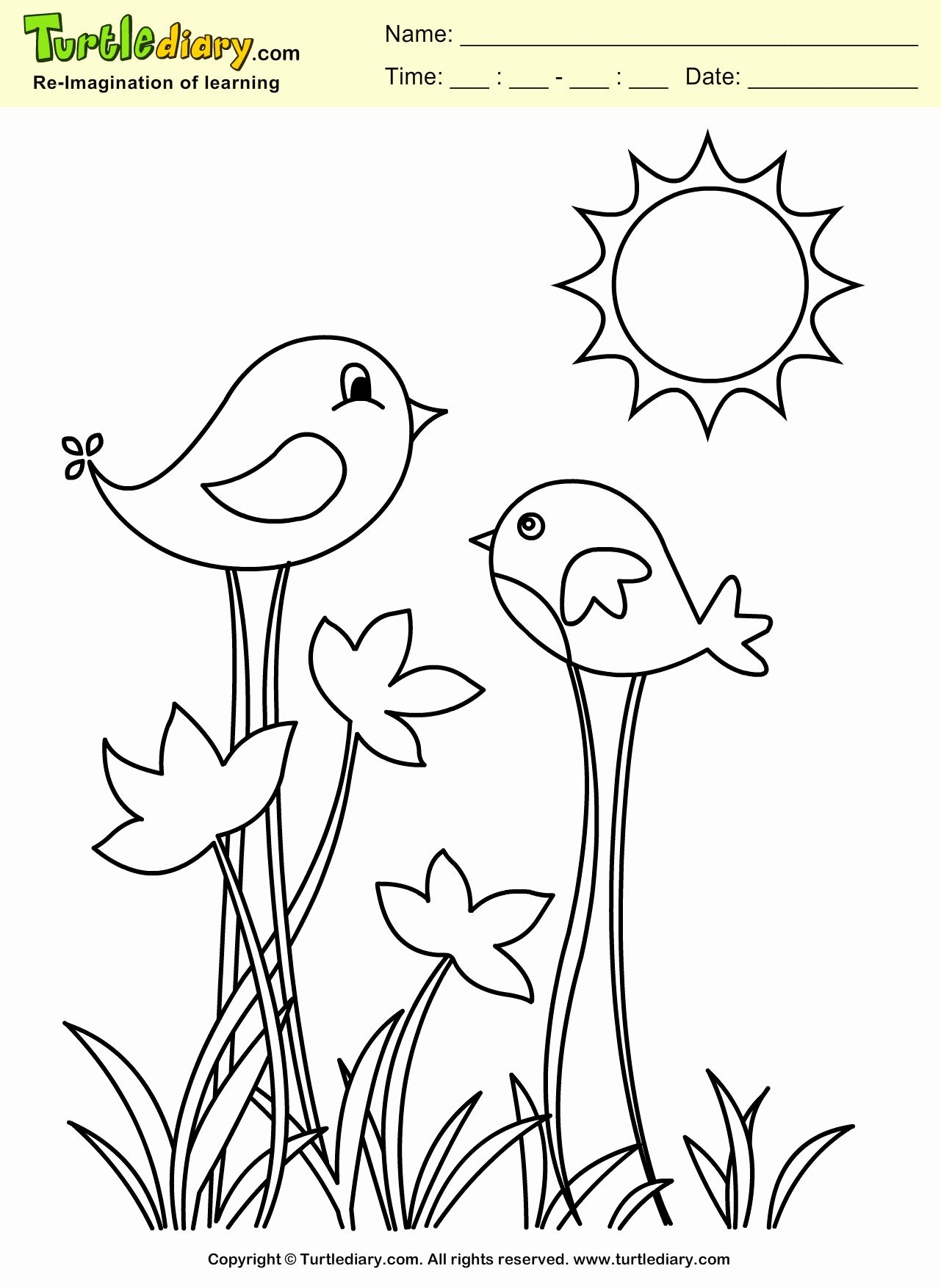 Springtime Printable Coloring Pages Springtime Printable Coloring Pages