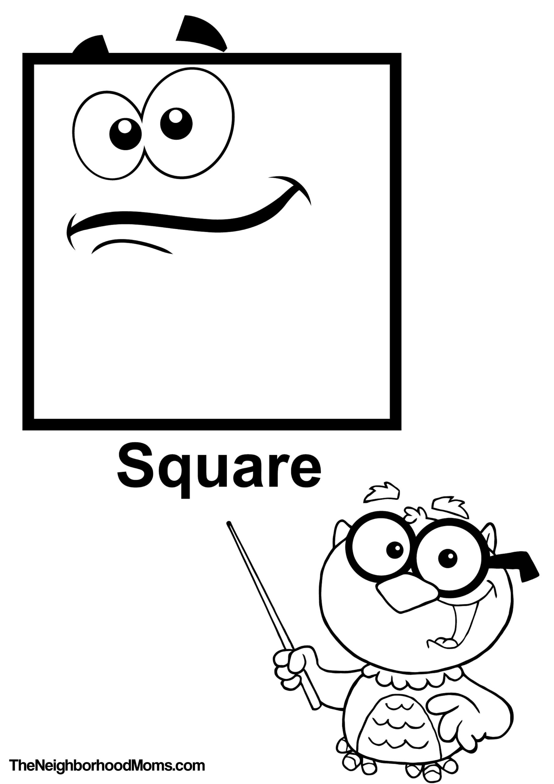 Square Shape Coloring Pages Printable