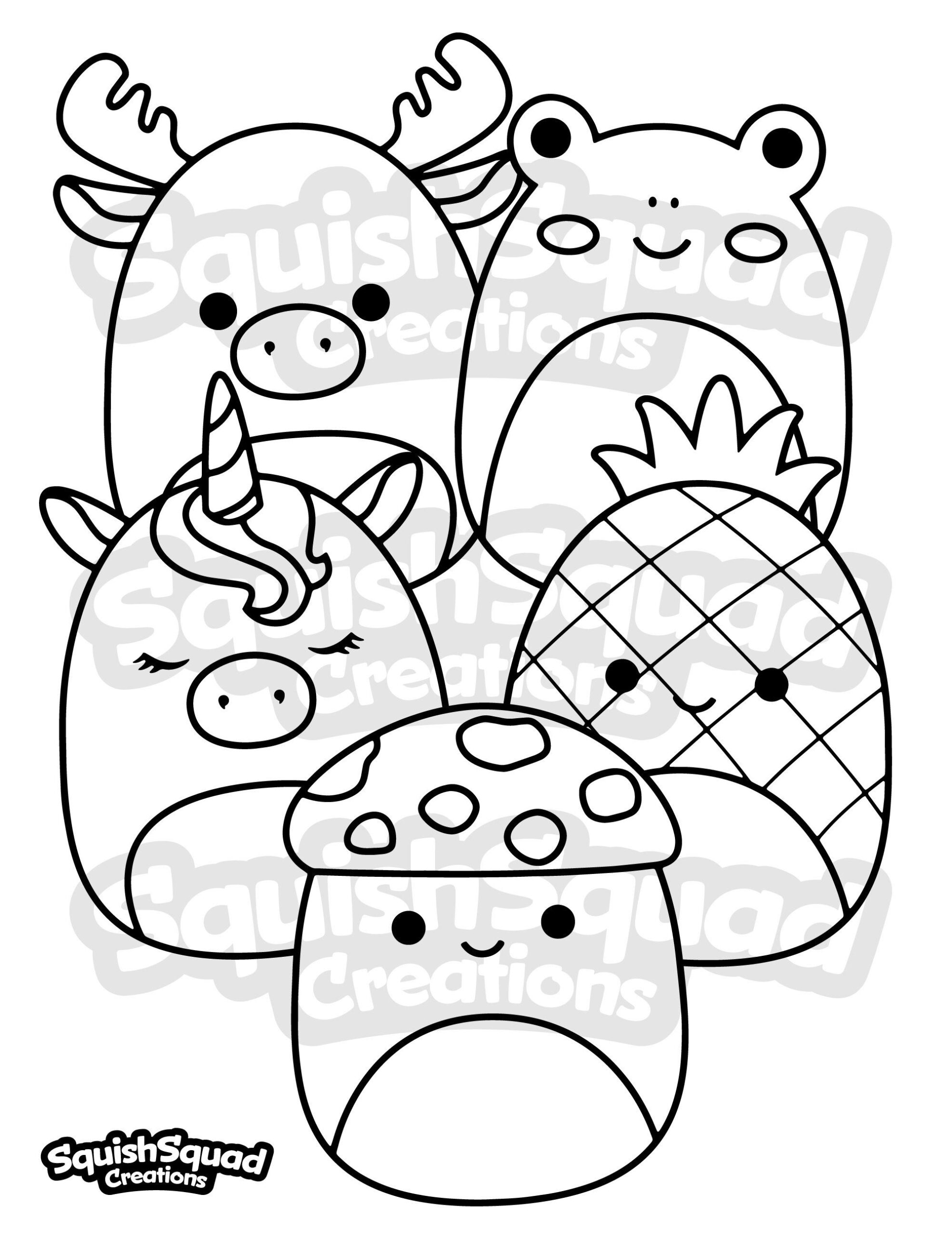 Squishmallow Coloring Page Printable Squishmallow Coloring Page