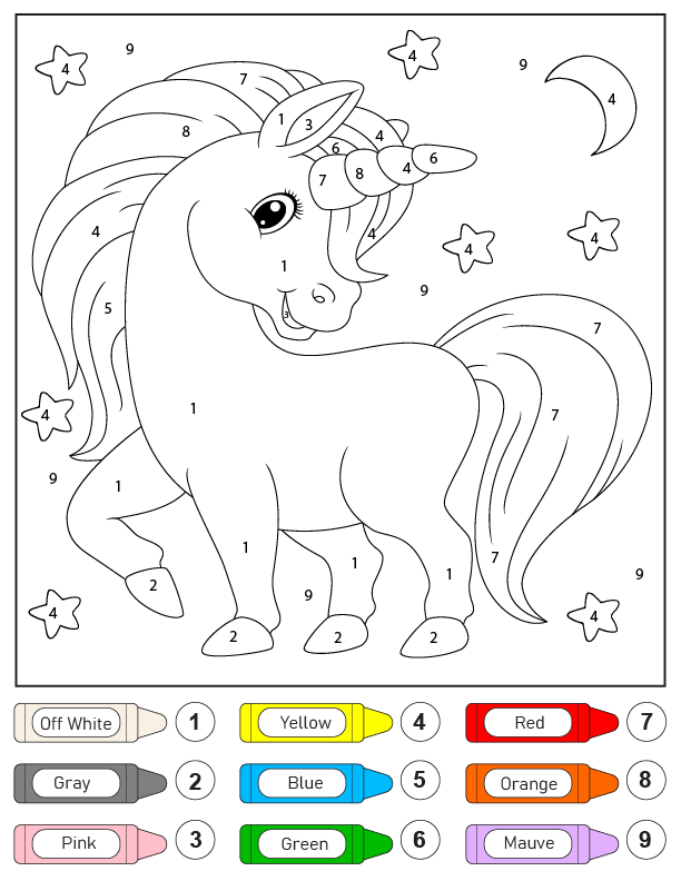 Stunning Unicorn Color By Number Coloring Page Free Printable Stunning Unicorn Color By Number Coloring Page Free Printable
